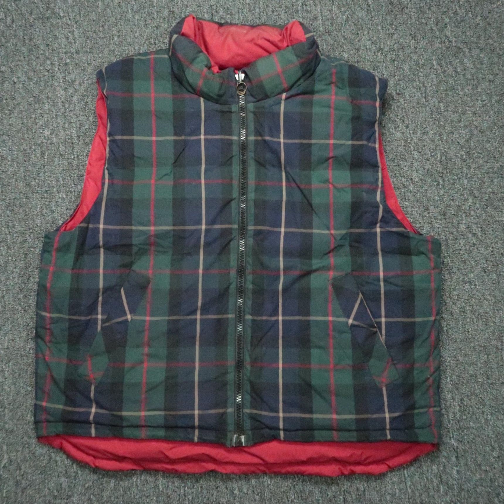 Eddie Bauer VINTAGE Eddie Bauer Vest Men L Green Red Blue Plaid Goose Down Reversible Full Zip Puffer Jacket Size US L / EU 52-54 / 3 - 2 Thumbnail