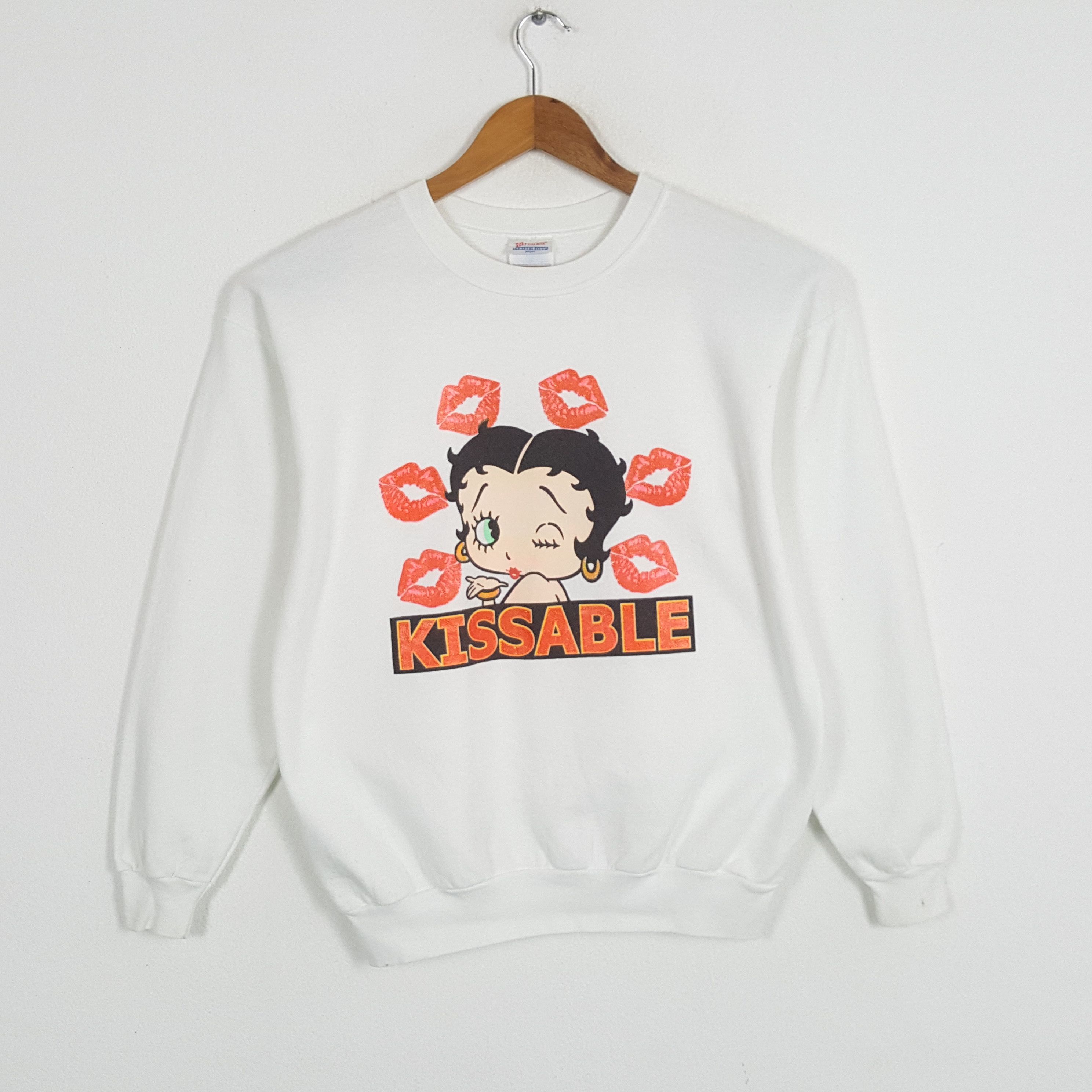 Cartoon Network × Vintage Vintage 90's BETTY BOOP KISSABLE American Style Sweatshirts Size US M / EU 48-50 / 2 - 1 Thumbnail