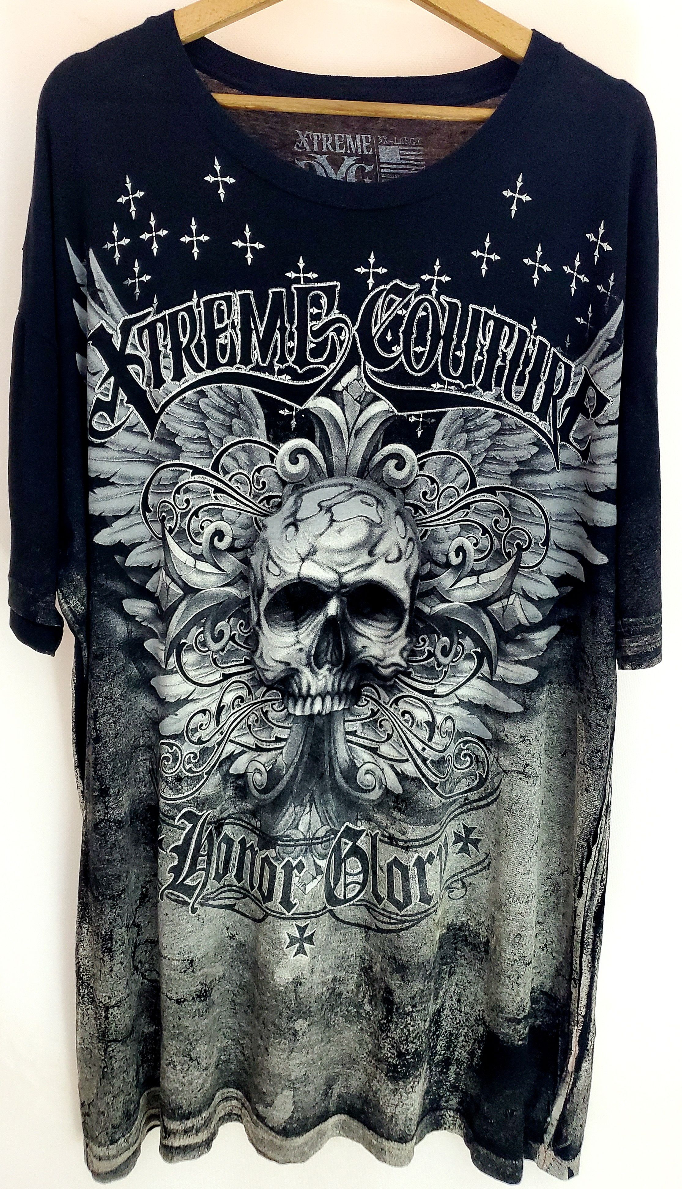 Affliction Xtreme Couture Wings Skull Crossbones Honor Glory 3XL Size US XXL / EU 58 / 5 - 1 Thumbnail