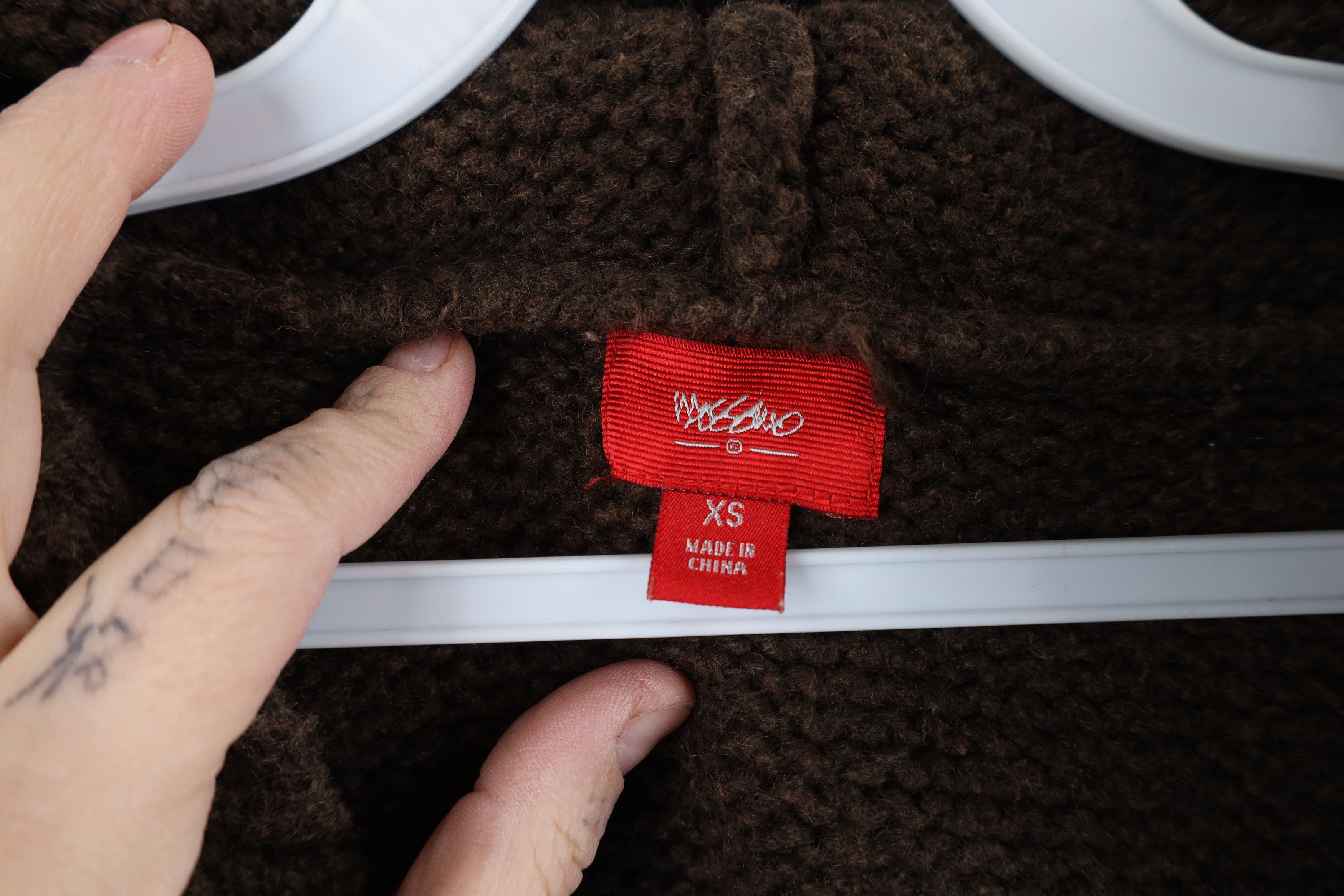 Mossimo × Vintage Vintage 90s Y2K Mossimo Cropped Bella Knit Hoodie Sweater Size XS / US 0-2 / IT 36-38 - 7 Thumbnail