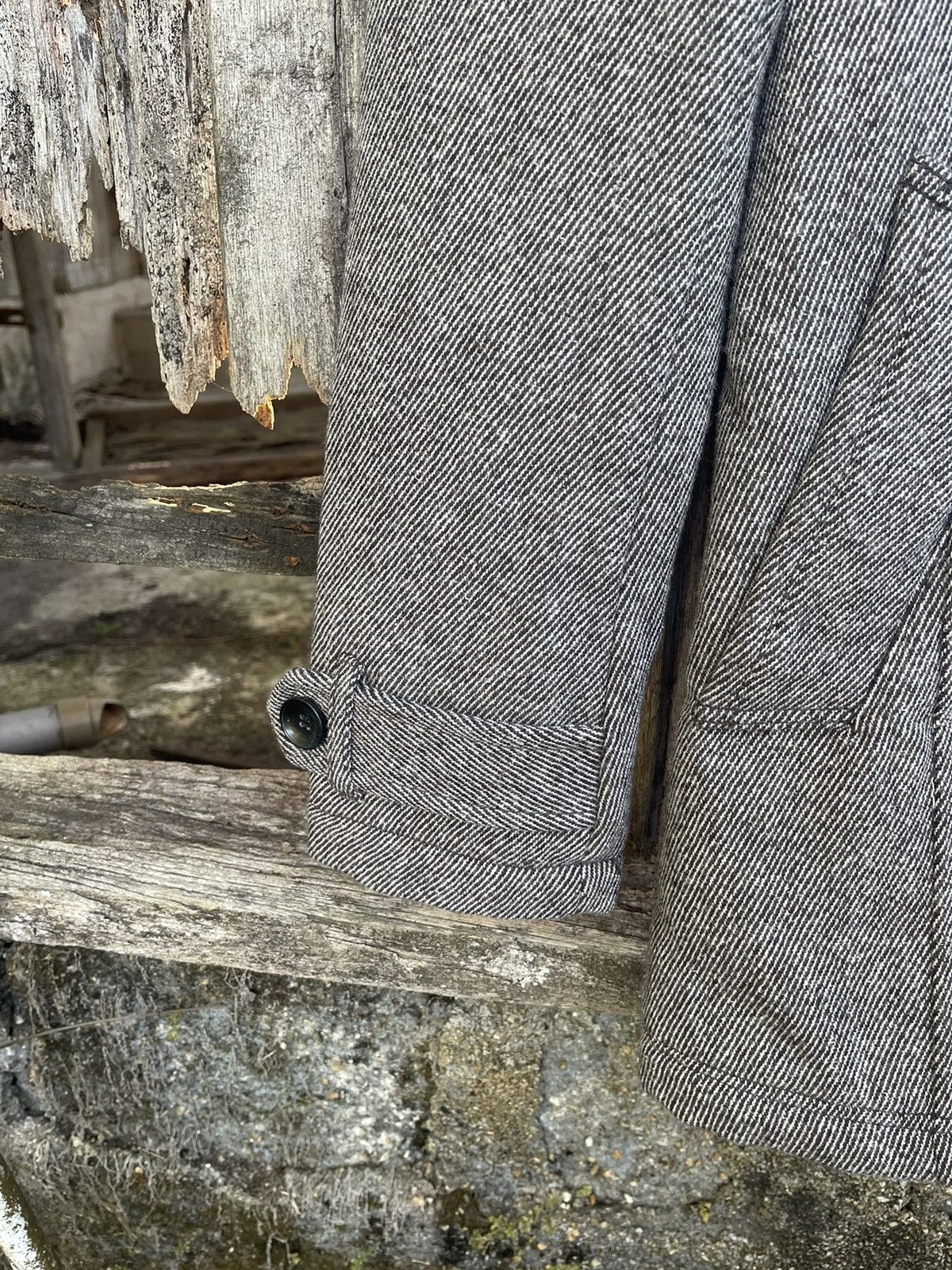 Michel Klein Klein Plus Homme Wool Peacoat - Herringbone Grey - Size 48 Size US M / EU 48-50 / 2 - 6 Thumbnail