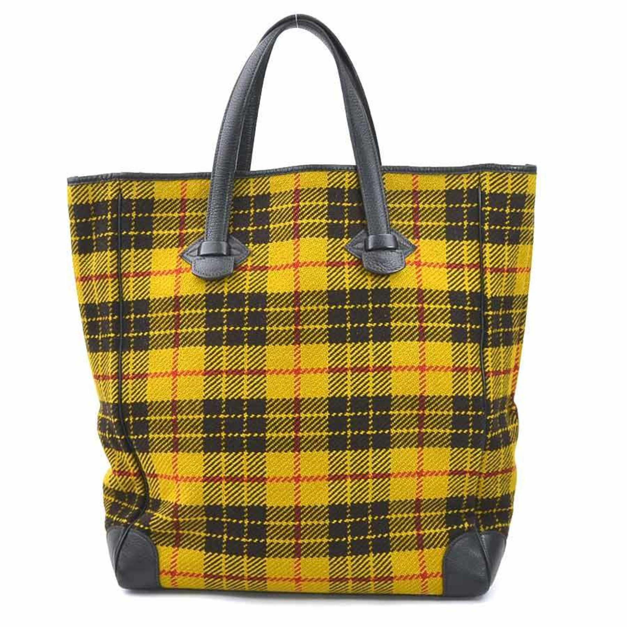 image of Hermes Handbag Victoria Cabas 35 Wool/leather Black X Yellow Unisex, Women's