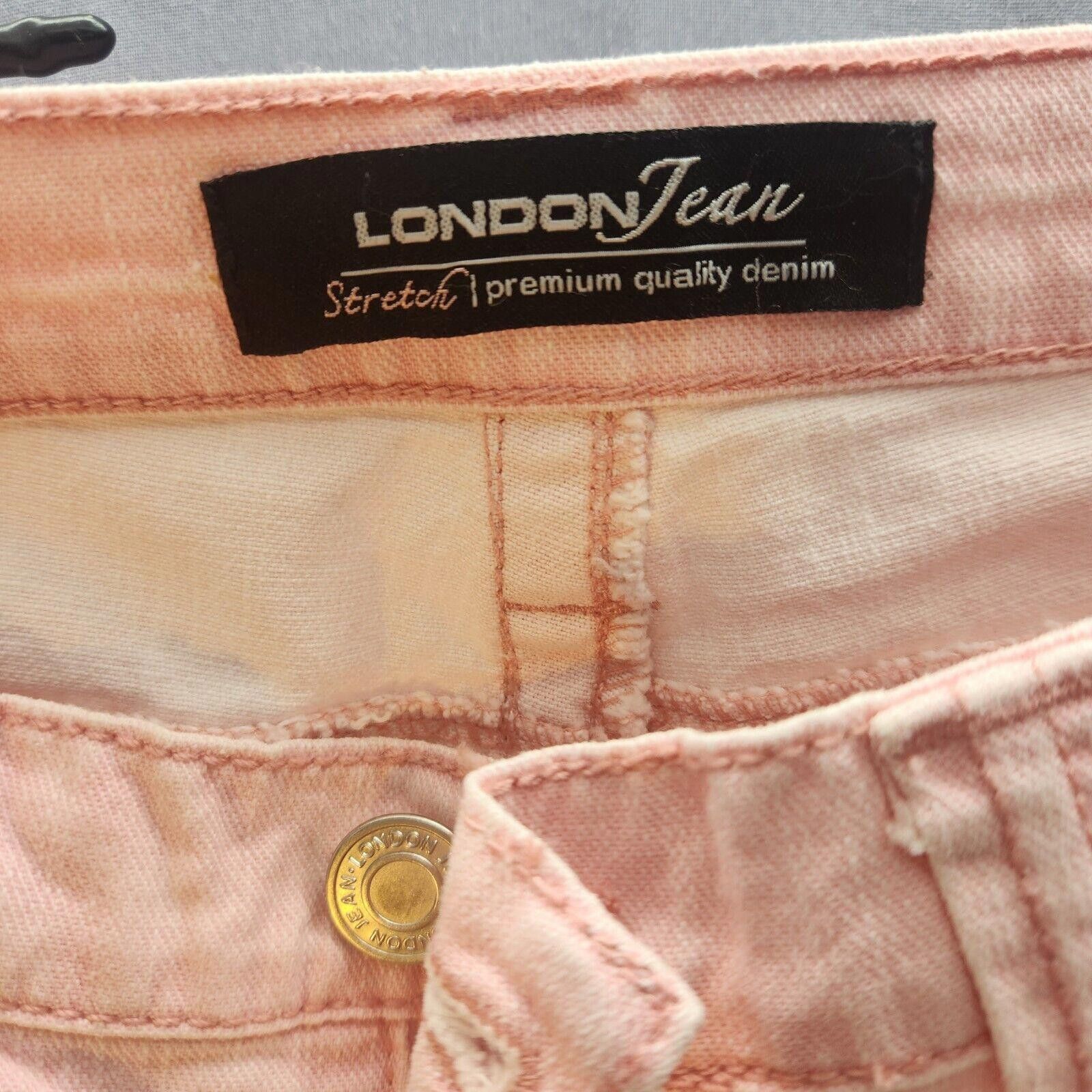 Designer Vintage London Jean Stretch Pink Flare Legged Jeans Size 12 Size 34" / US 12 / IT 48 - 3 Thumbnail