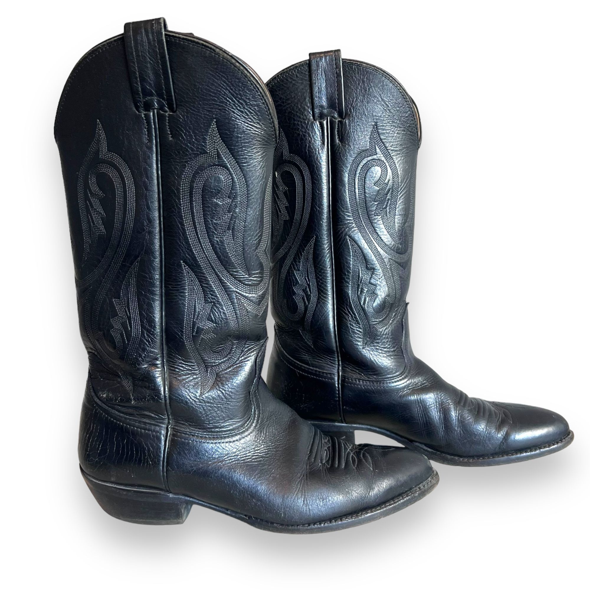 Nocona Boots Vintage Nocona Cowboy Boots Black Leather Size 8.5 E Size US 8.5 / EU 41-42 - 12 Thumbnail