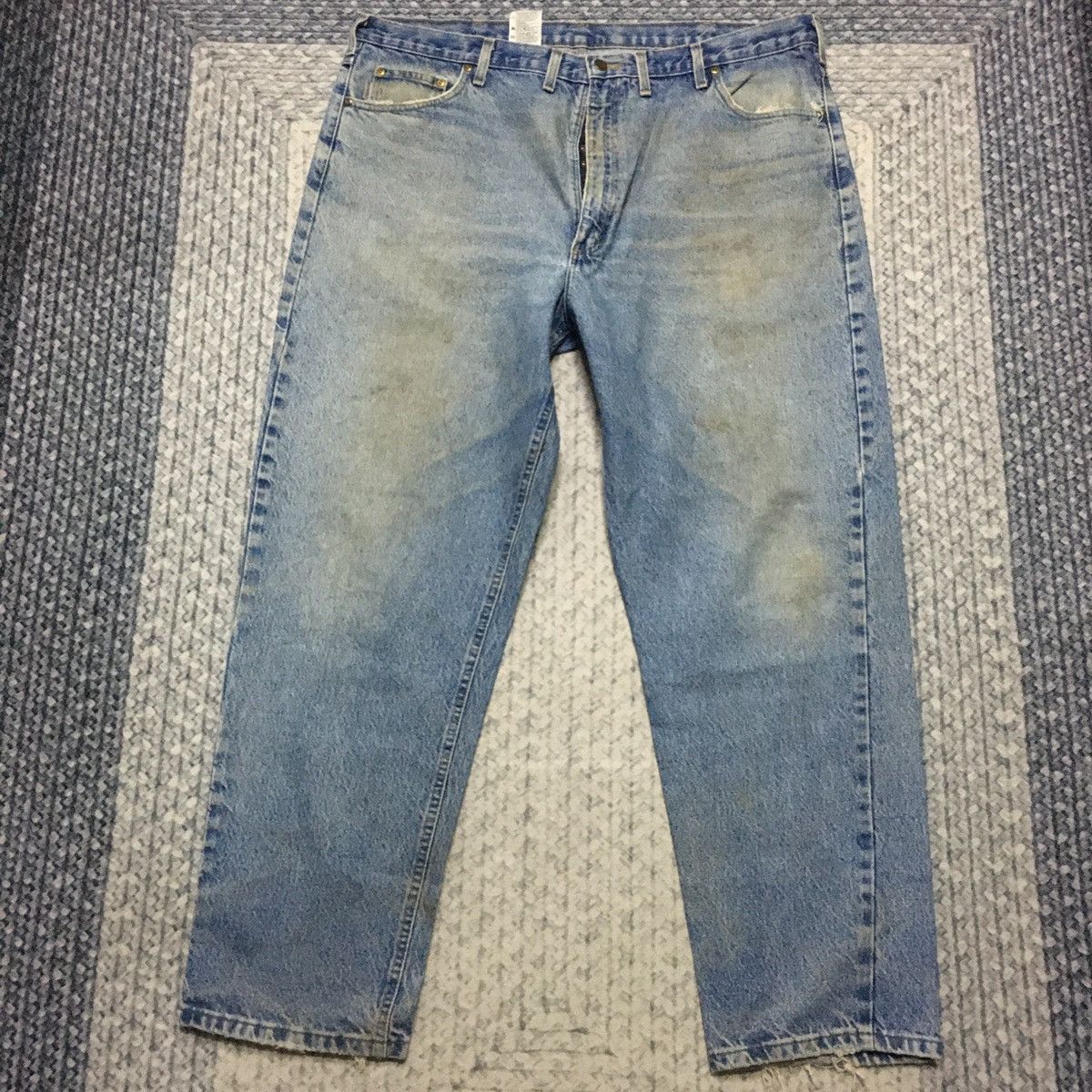 image of Distressed Carhartt Light Blue Jeans, Men's (Size 41)