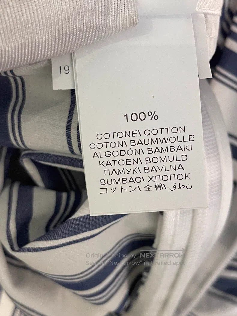 Brunello Cucinelli Brunello Cucinelli Blue Striped Cotton Dress Size M / US 6-8 / IT 42-44 - 7 Thumbnail