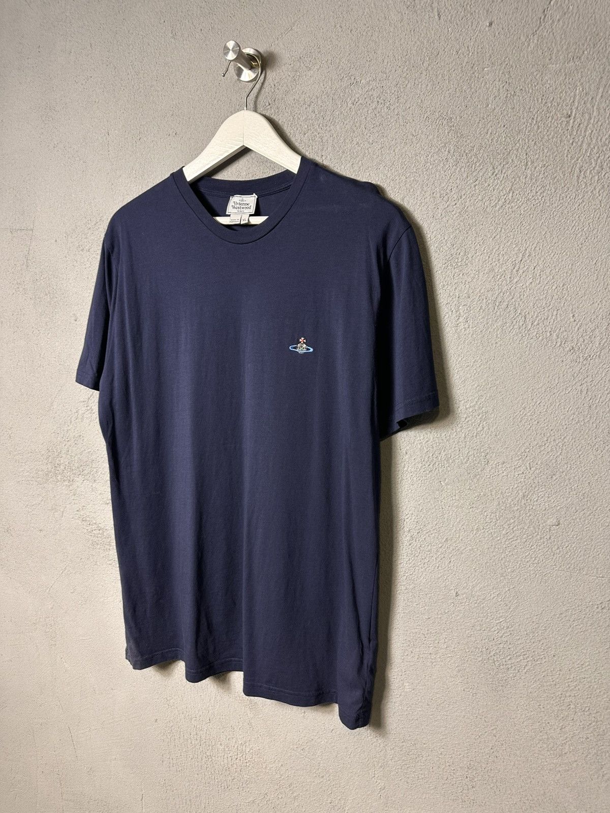 Vivienne Westwood 🔥 Vivienne Westwood Orb Logo Basic Slim T Shirt Blue Tee Y2K Size US XL / EU 56 / 4 - 2 Thumbnail