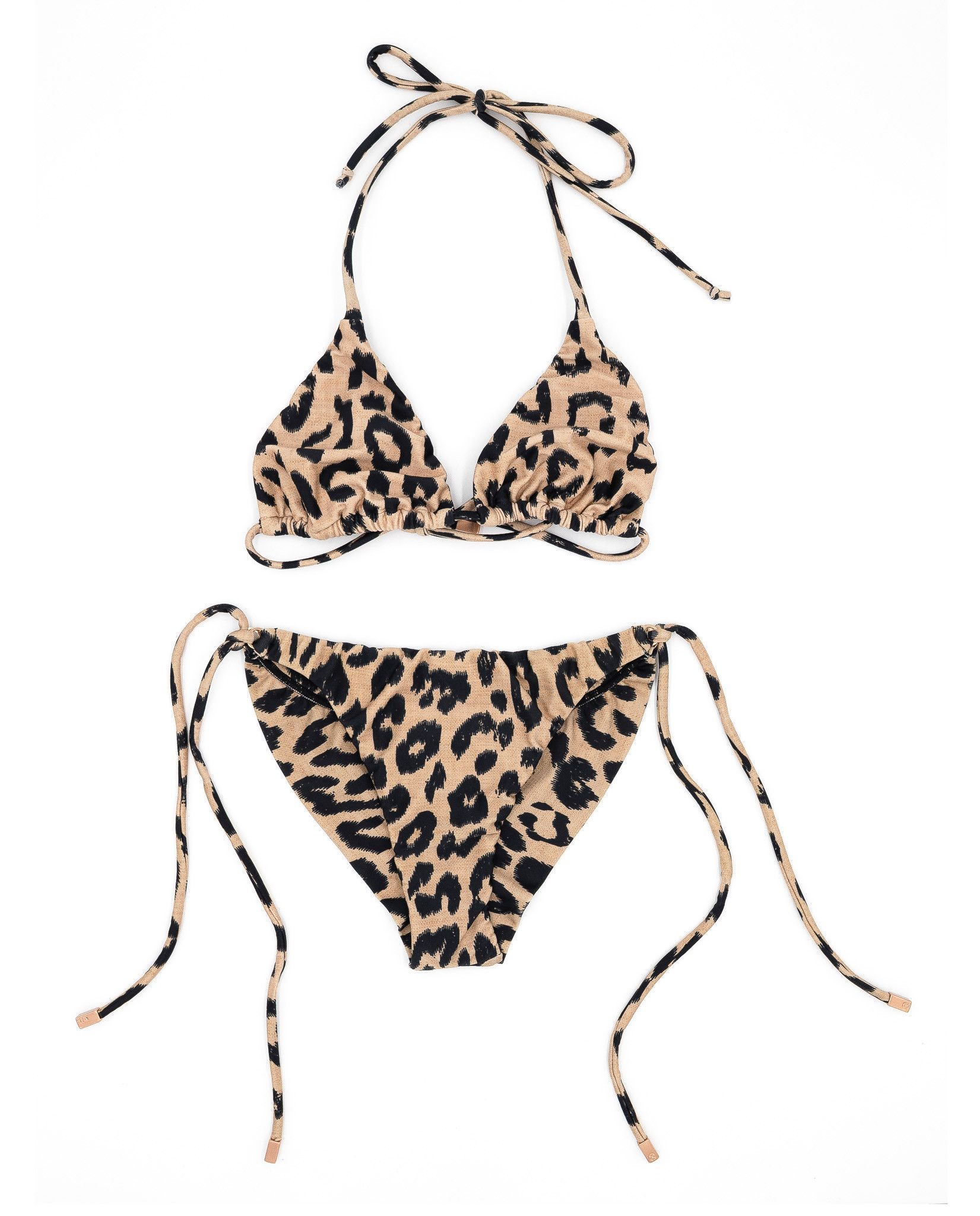 Vintage Leopard Print Bikini 2 Piece Set Size Small Summer Swimsuit Size S / US 4 / IT 40 - 1 Thumbnail