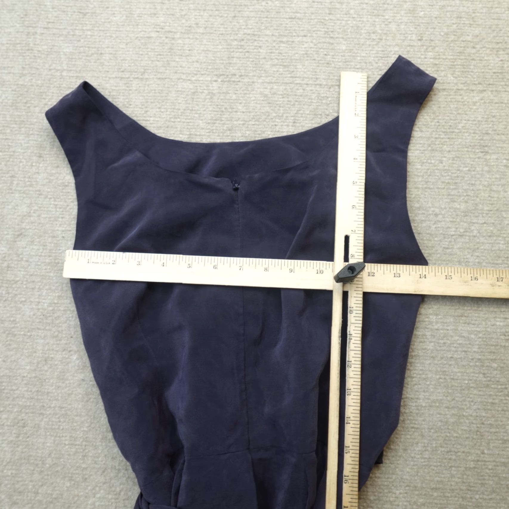 Vintage J.Peterman Dress Womens 12 Blue Silk Wrap Sleeveless A-Line Size XL / US 12-14 / IT 48-50 - 4 Thumbnail