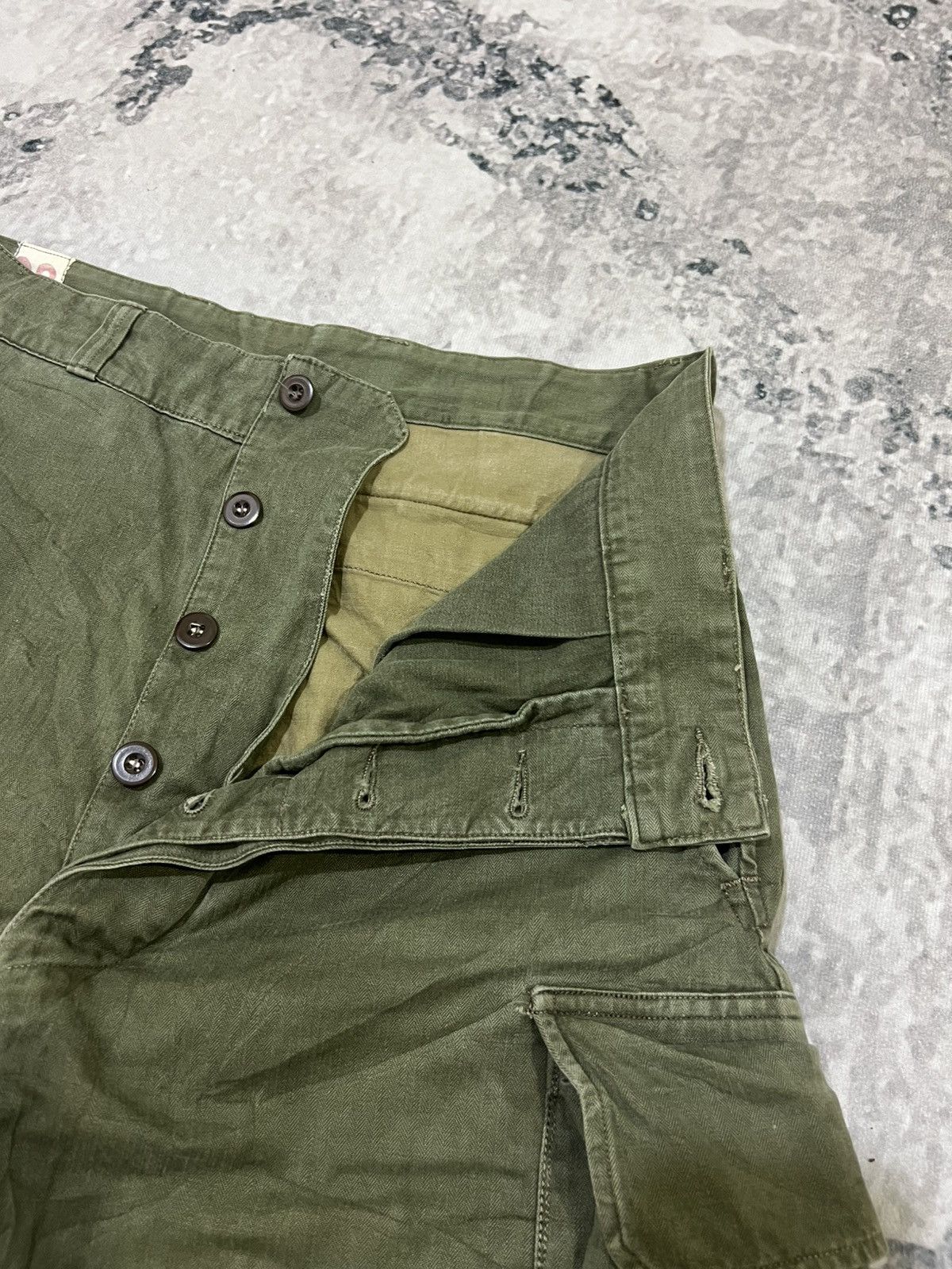 Vintage Vintage 1950s/60s M-47 French Army Military HBT Cargo Pants Size US 34 / EU 50 - 4 Thumbnail