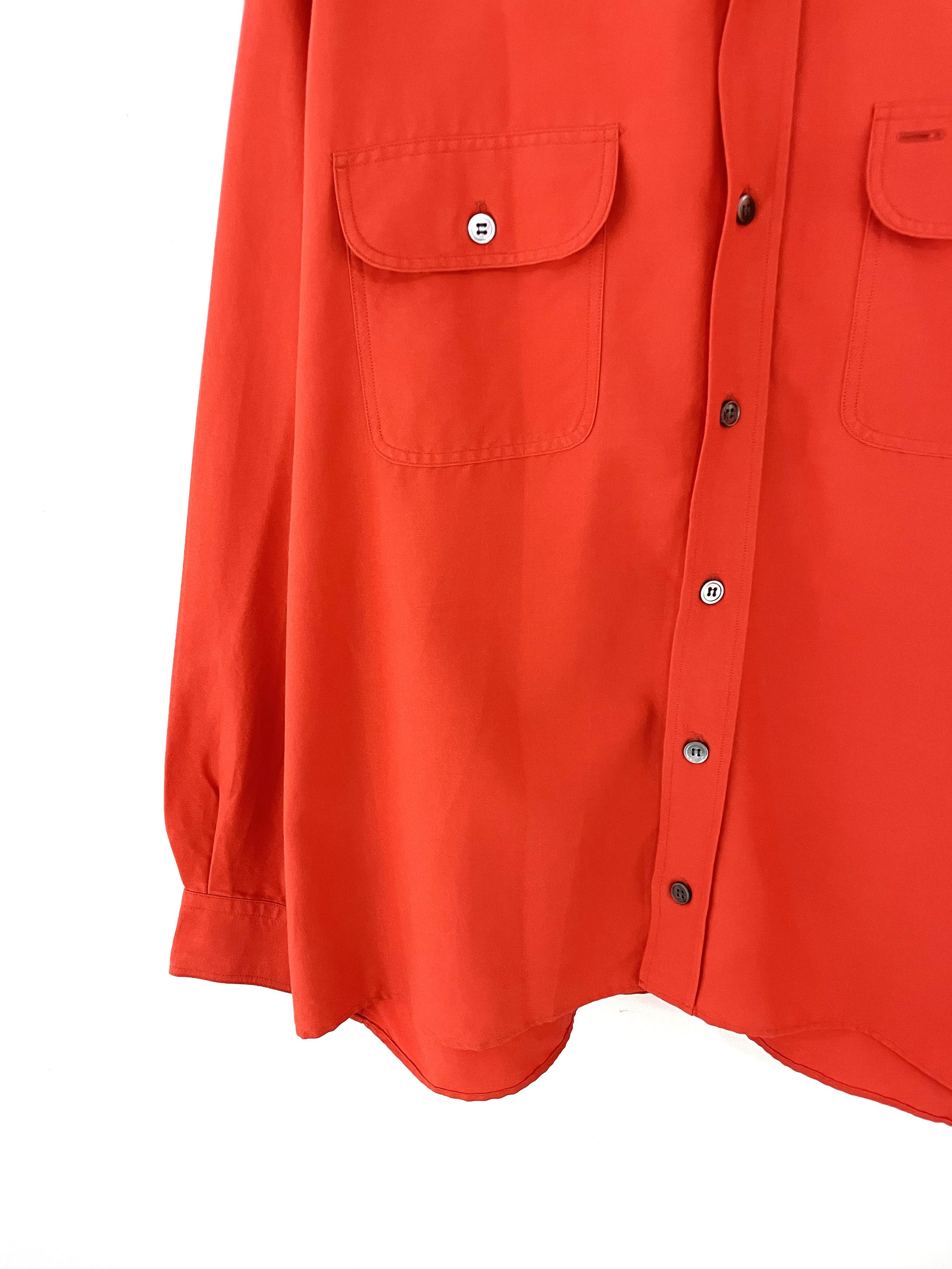 Yohji Yamamoto Highlighter Orange Cargo Shirt Size US L / EU 52-54 / 3 - 5 Thumbnail
