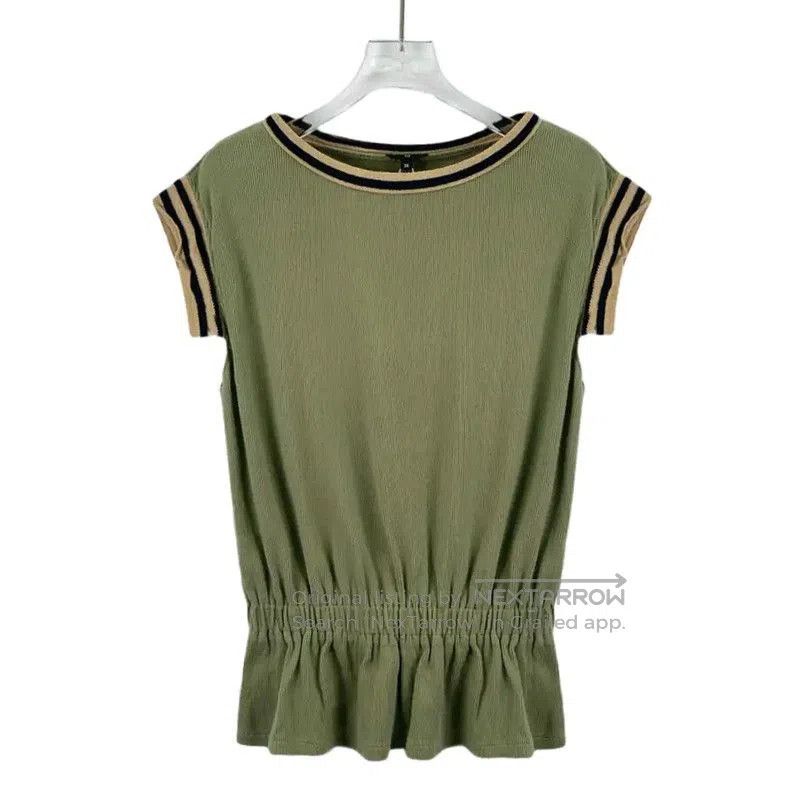 Chanel Chanel Green Cotton Short Sleeve Pullover . Size XS / US 0-2 / IT 36-38 - 1 Thumbnail