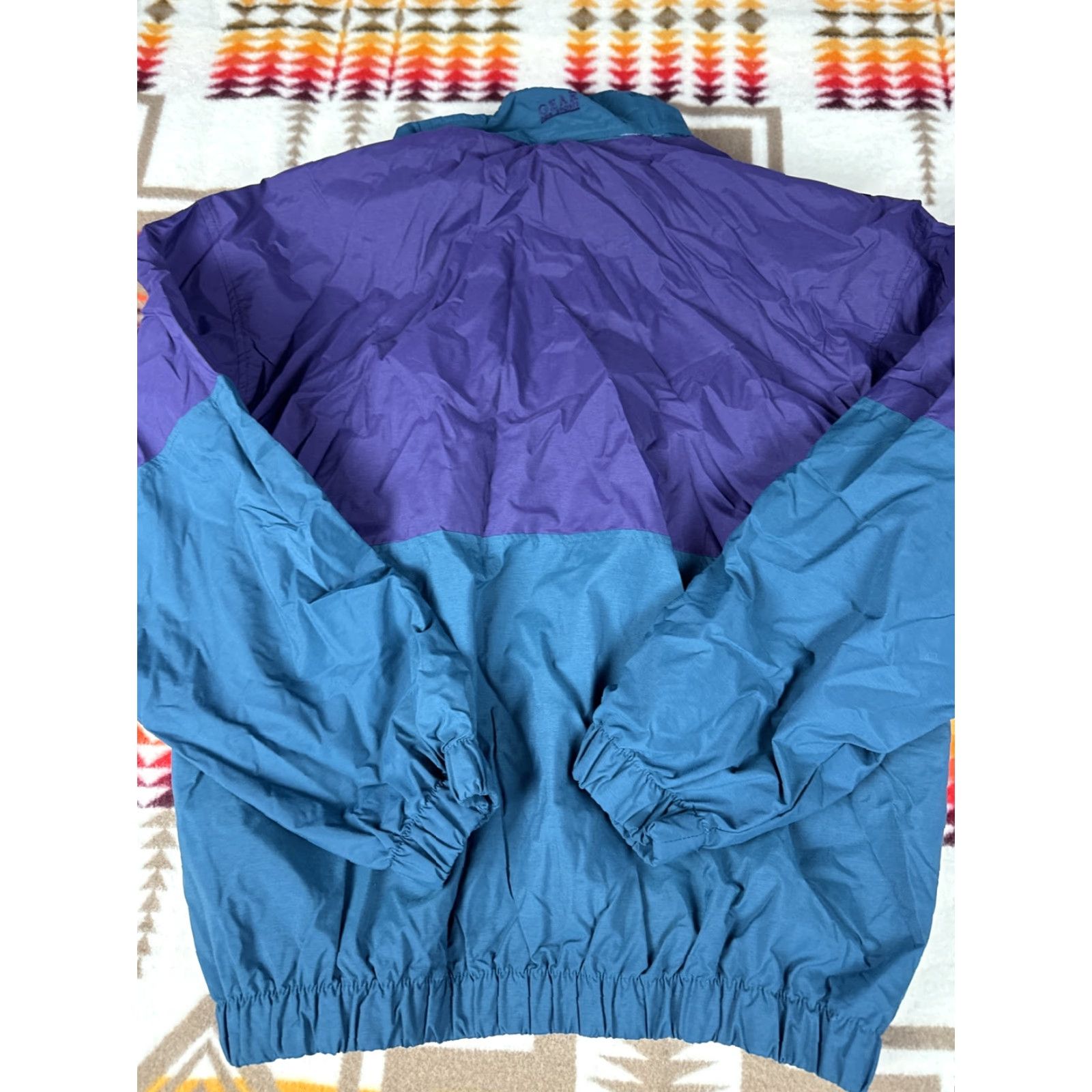 Vintage VINTAGE Gear For Sports Bomber Jacket Mens XL Nylon Green Purple Siebel Sustainability Size US XL / EU 56 / 4 - 6 Thumbnail