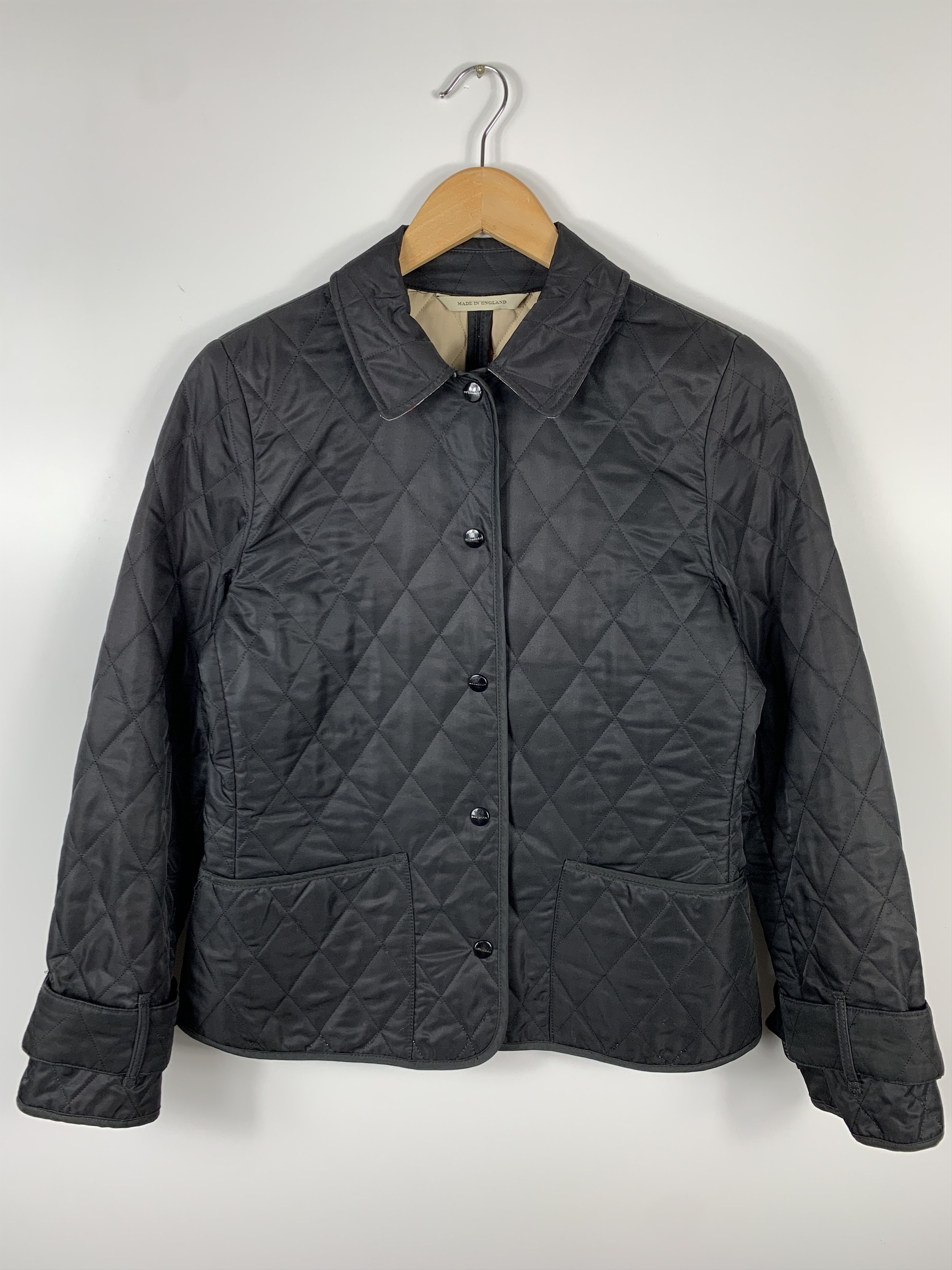 image of Burberry Quilted Nova Check Jacket Black Size S, Women's