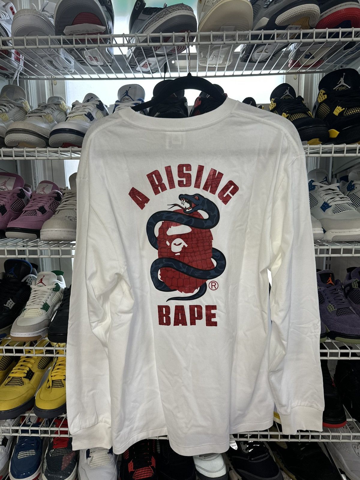Bape Bape ‘A rising ape white’ Long Sleeve Tee Size US XL / EU 56 / 4 - 1 Thumbnail