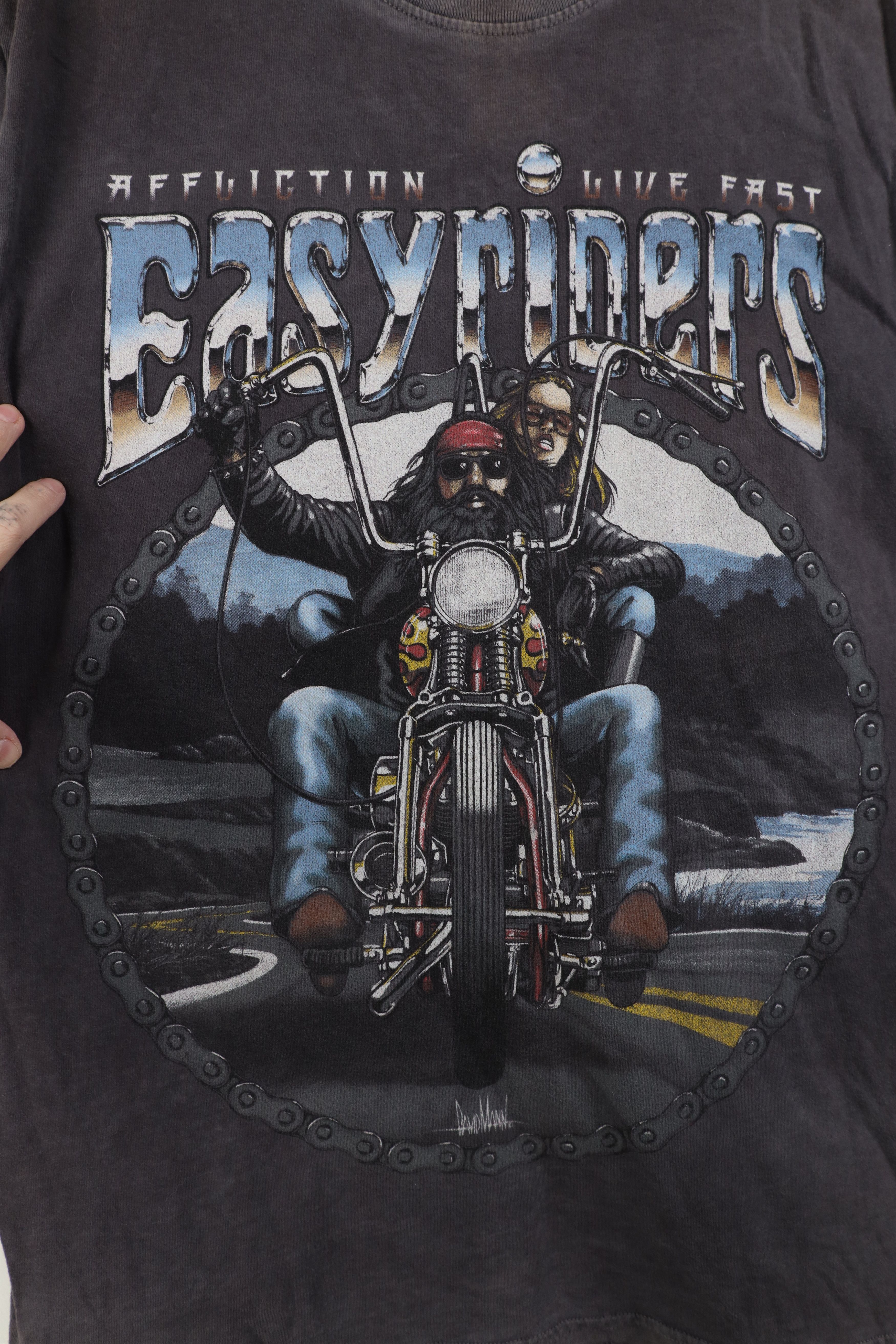 Affliction Affliction x Easyriders Acid Wash UFC MMA T-Shirt Gray USA Size US S / EU 44-46 / 1 - 4 Thumbnail