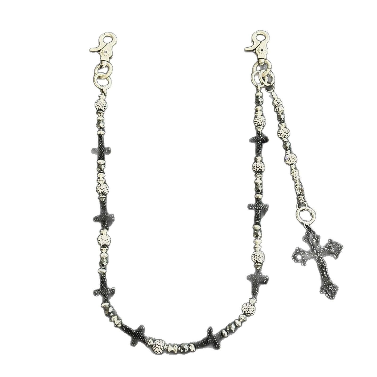 Jewelry Crystal Cross Bead Chain | Rhinestone Punk Street Size ONE SIZE - 5 Thumbnail