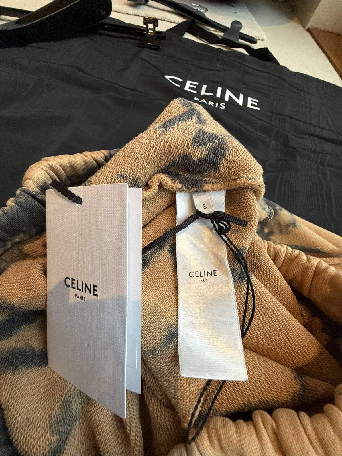 Celine $850 SS23 Celine tie dye shorts black logo Hedi Slimane S Size US 32 / EU 48 - 19 Thumbnail