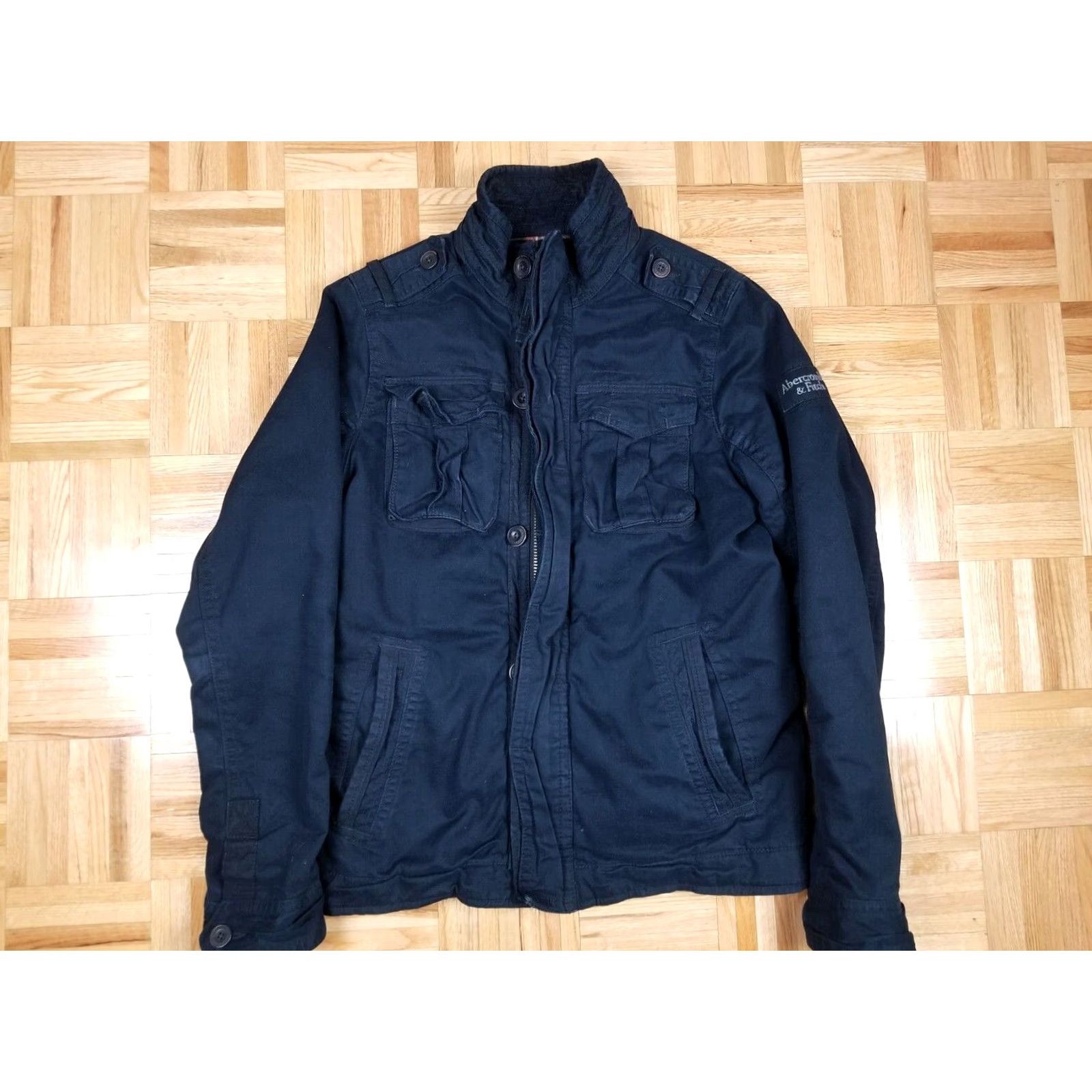 Abercrombie & Fitch VINTAGE Abercrombie & Fitch NAVY MILITARY STYLE JACKET SZ LARGE Men Jacket L Blue Striped Cotton Full Zip Vintage Size US L / EU 52-54 / 3 - 2 Thumbnail