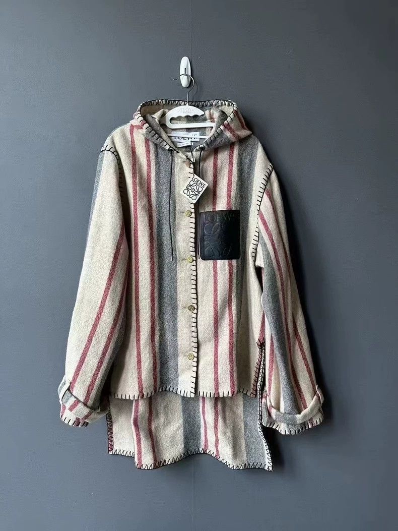 Loewe LOEWE Leather wool coat Size XXS / US 00 / IT 34 - 1 Thumbnail