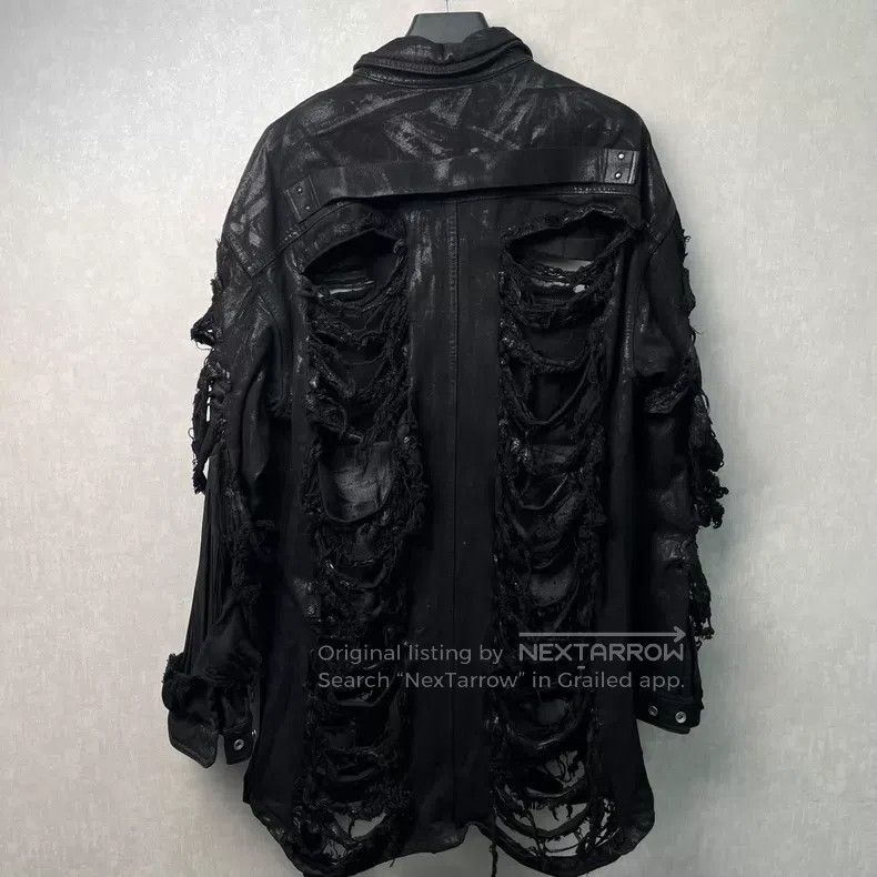 Rick Owens RICK OWENS Big Ripped Wax Denim Shirt Size US L / EU 52-54 / 3 - 2 Thumbnail