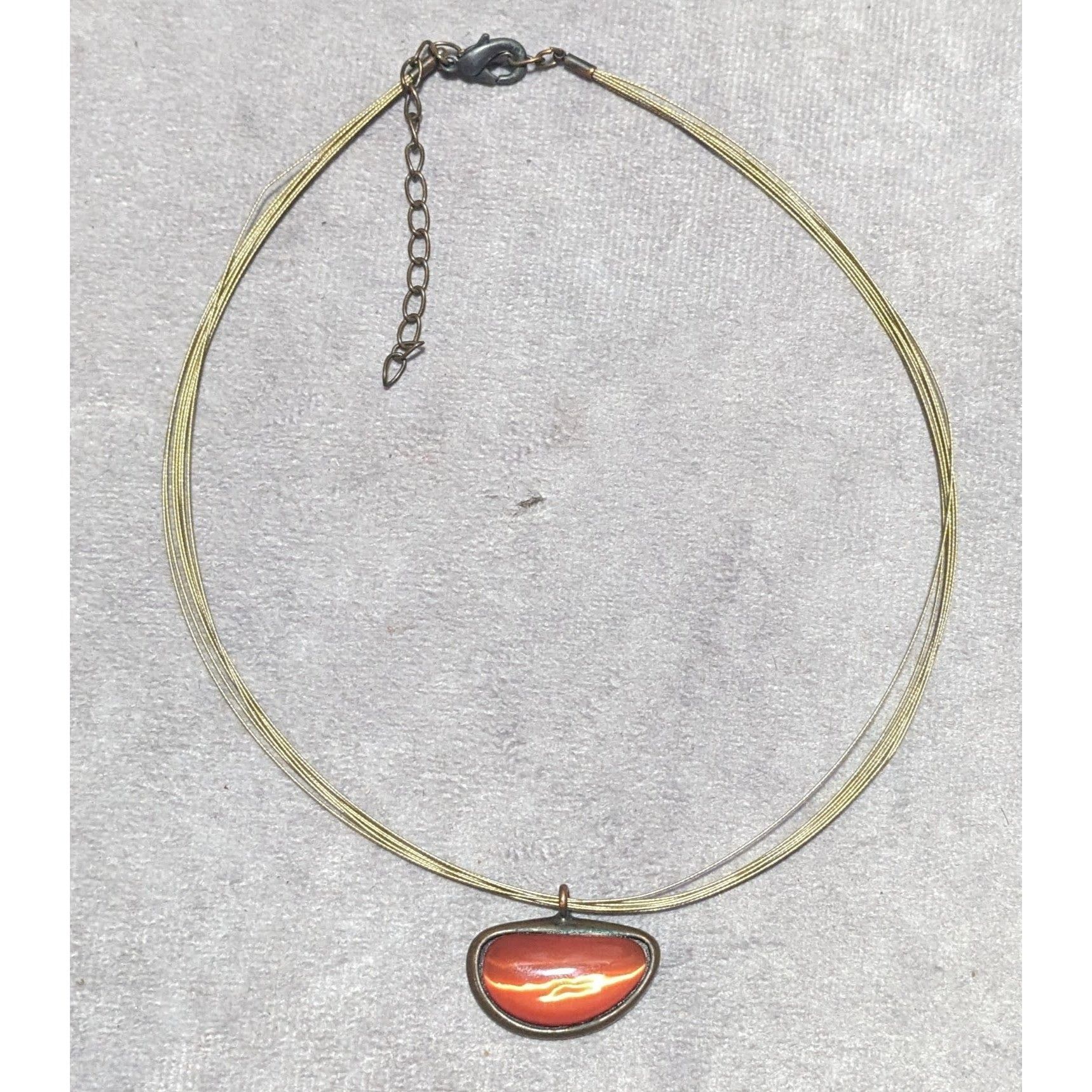 Other Orange Glass Abstract Cateye Pendant Necklace Size ONE SIZE - 8 Thumbnail