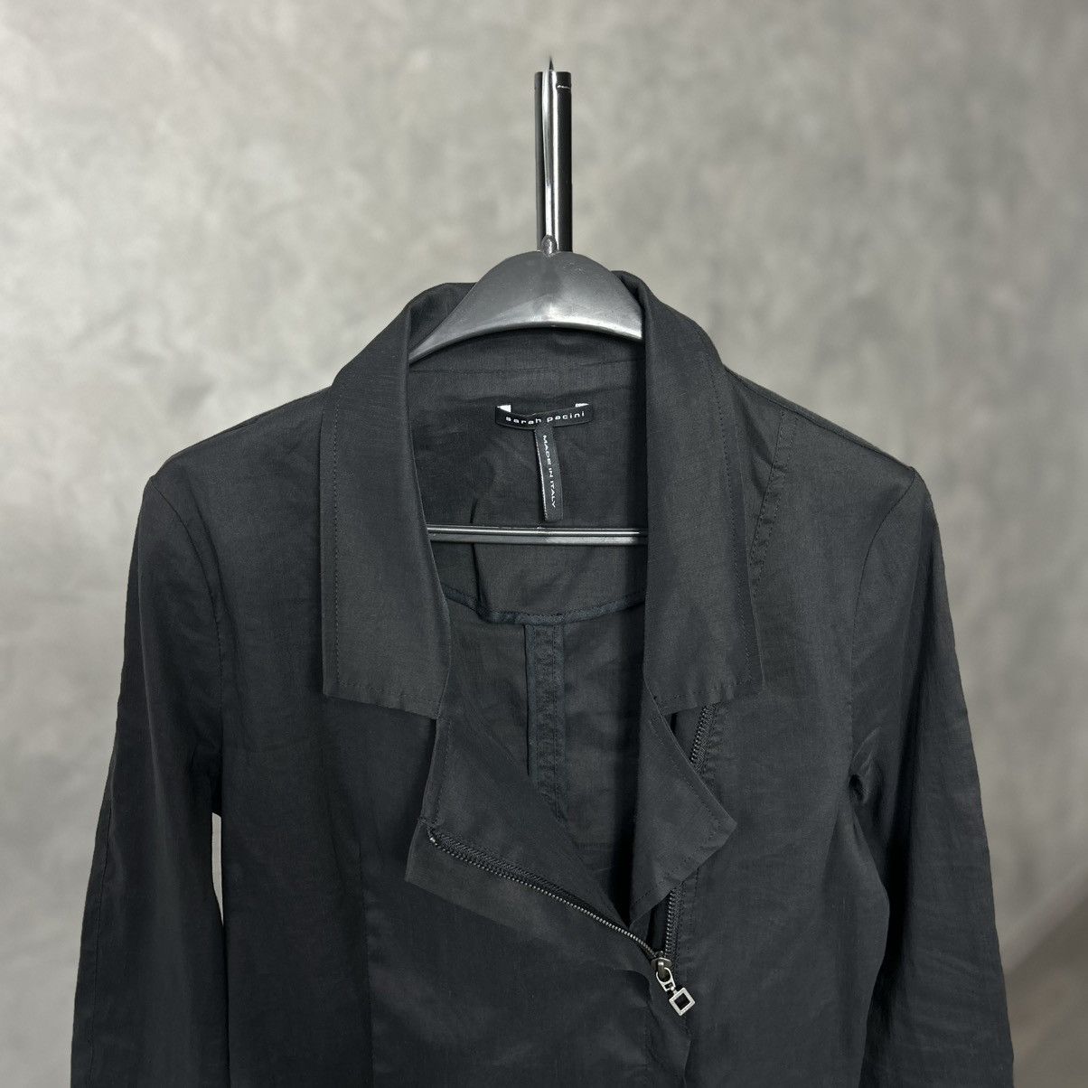 Sarah Pacini Sarah Pacini Avantgarde Linen Biker Jacket Style Size XS / US 0-2 / IT 36-38 - 2 Thumbnail