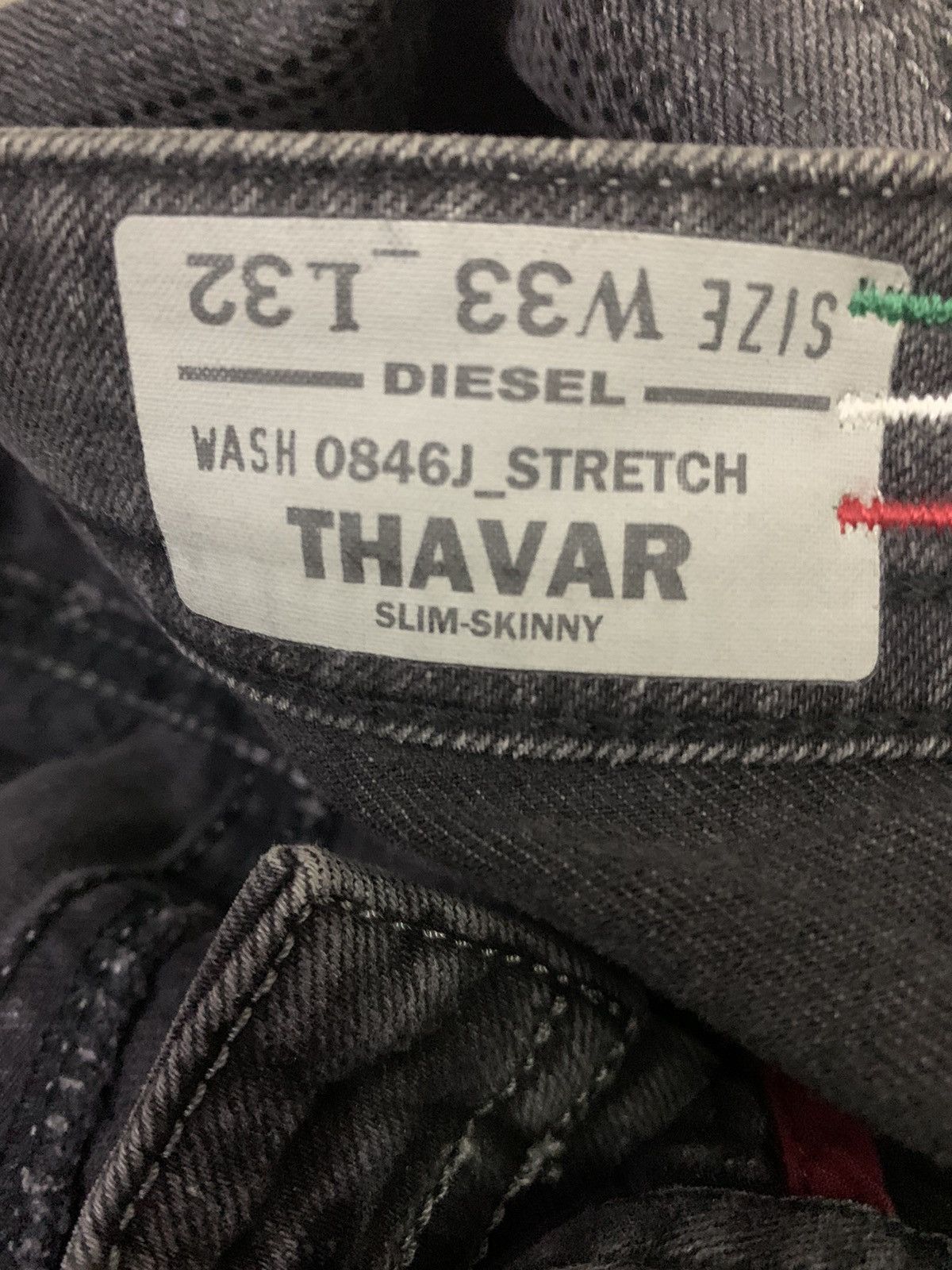 Diesel 💥Waxed Diesel Thavar Stretch Slim Black Denim Size US 34 / EU 50 - 10 Thumbnail