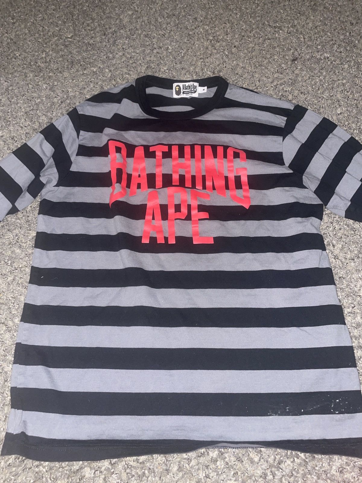 Bape NYC Logo Striped L/S Tee Size US M / EU 48-50 / 2 - 1 Thumbnail