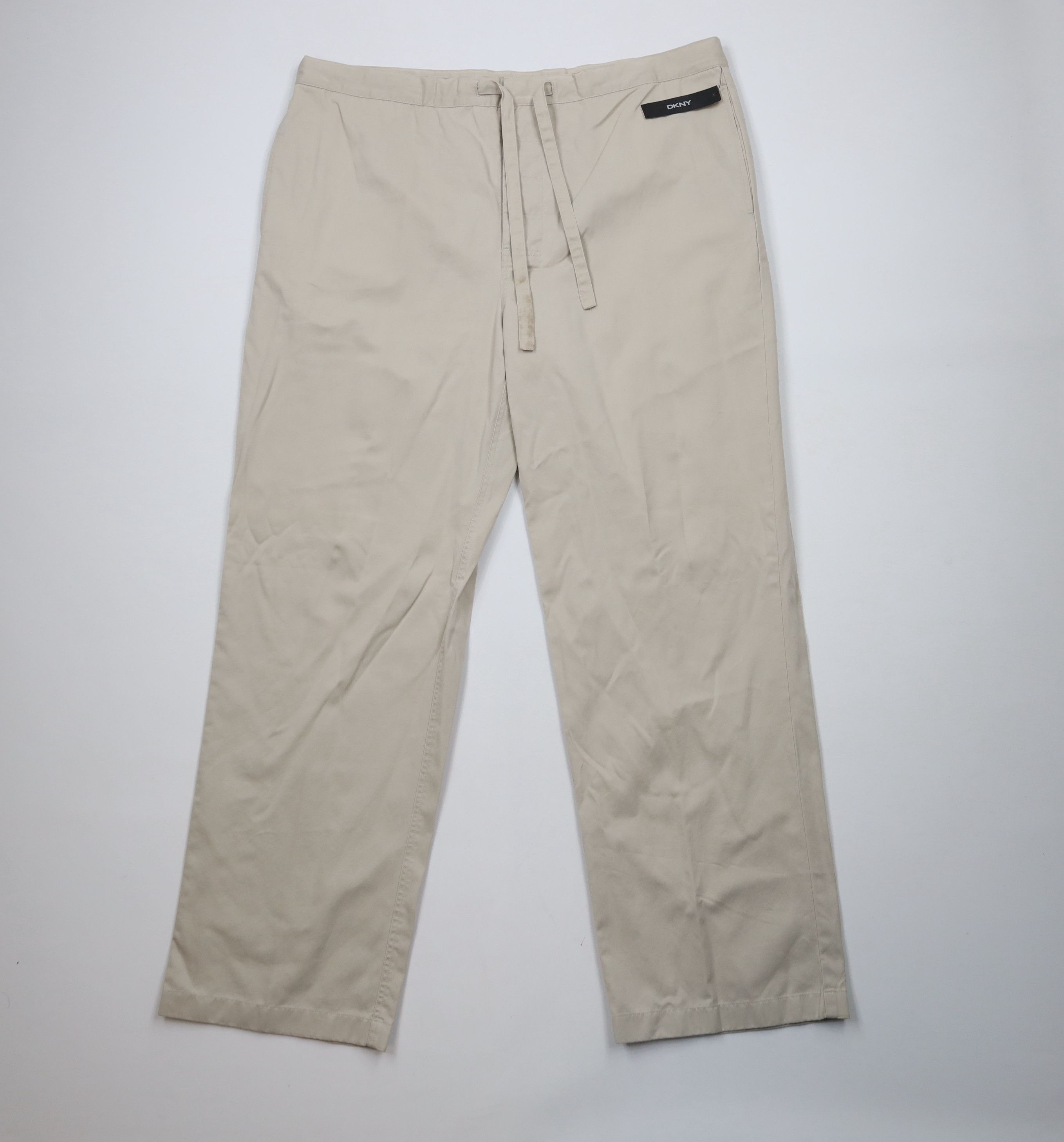 DKNY × Vintage Deadstock Vintage 90s Y2K DKNY Button Wide Leg Pants Beige Size US 38 / EU 54 - 1 Thumbnail