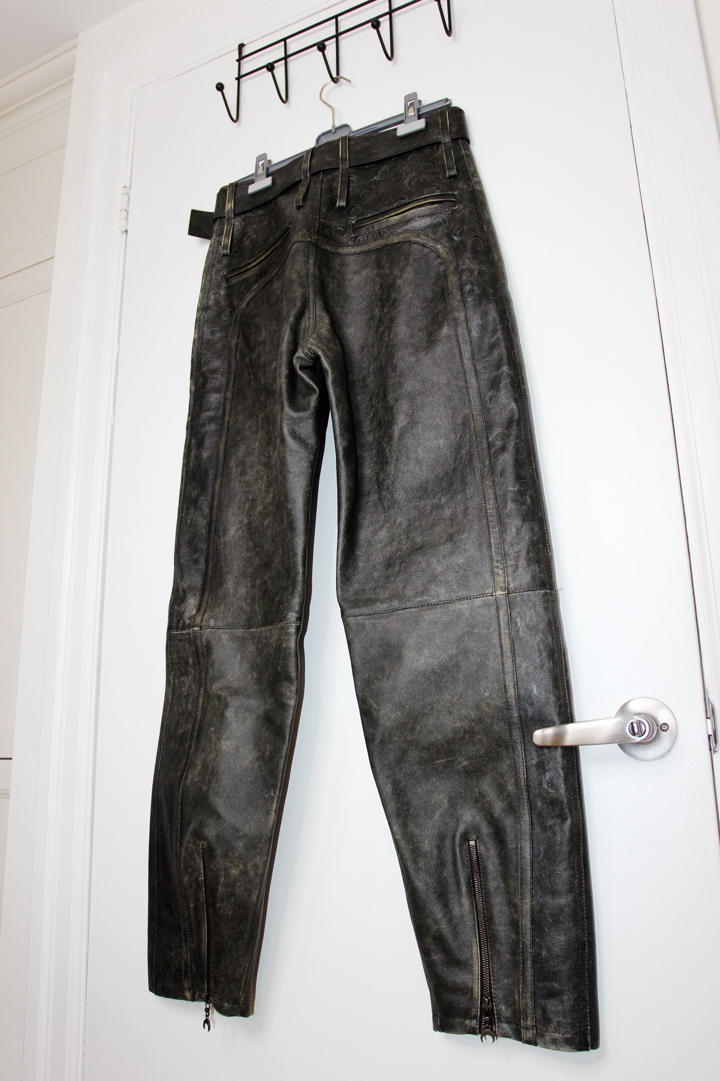 Marine Serre BNWT AW25 MARINE SERRE VINTAGE MOON LEATHER BELTED PANTS 46 Size US 30 / EU 46 - 7 Thumbnail