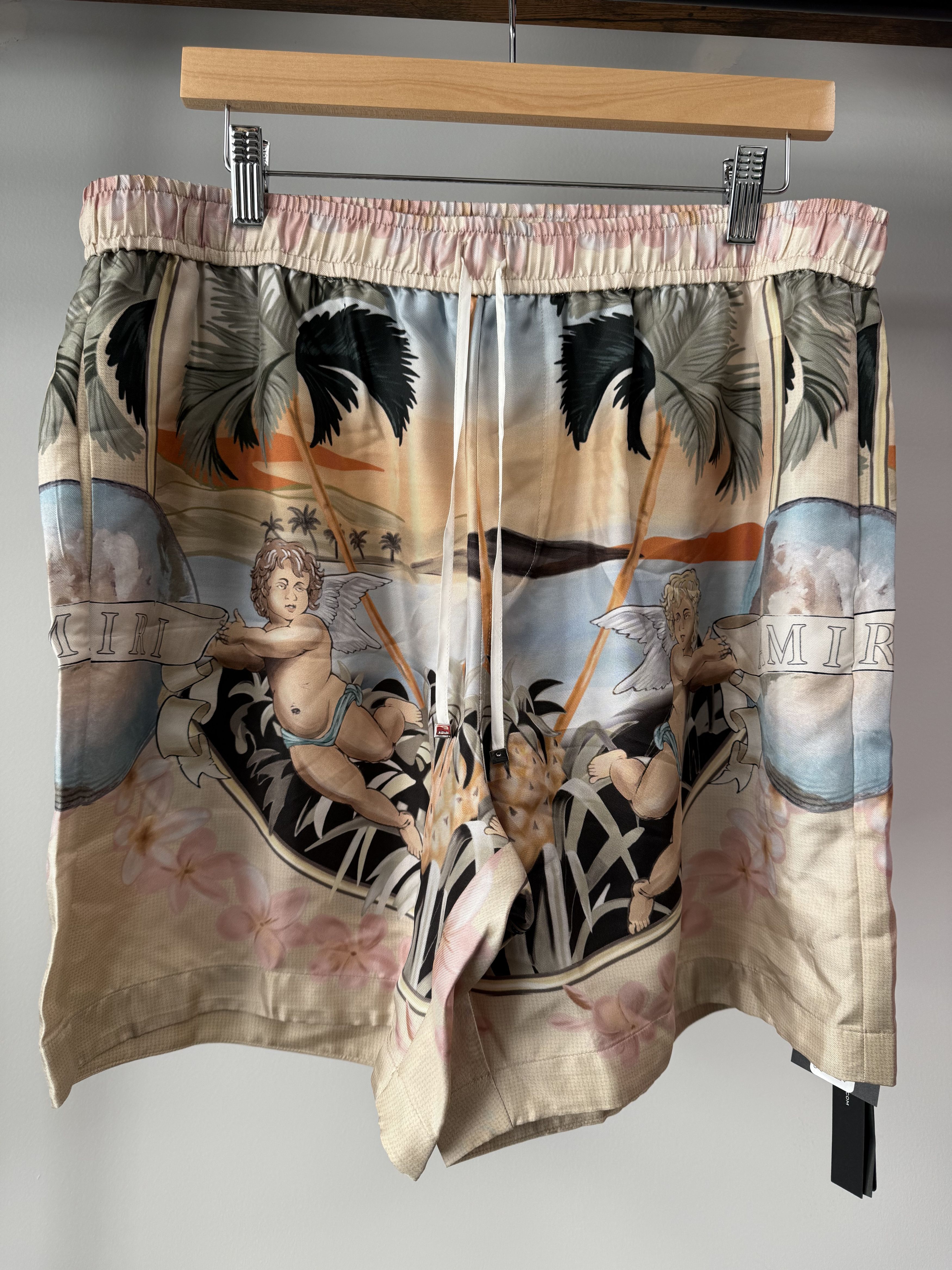Amiri Amiri Silk Cherub Drawstring Shorts - 2XL Size US 38 / EU 54 - 2 Thumbnail