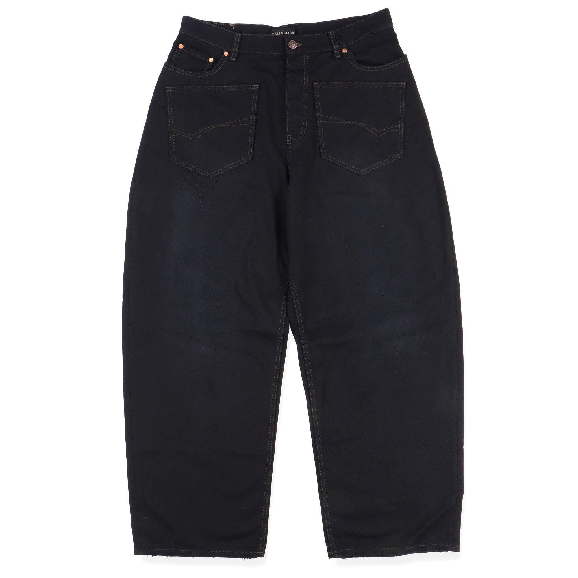 Balenciaga AW22 BLACK PATCHED POCKET BAGGY DENIM Size US 30 / EU 46 - 2 Thumbnail