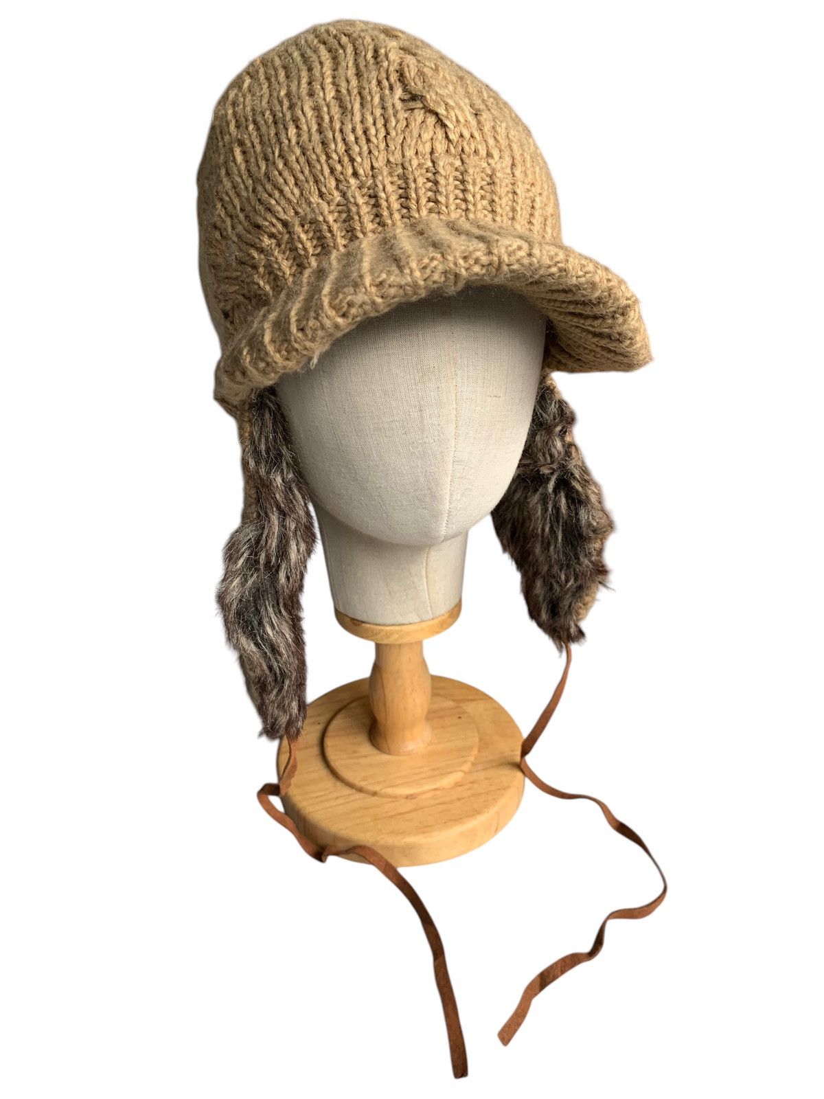 Japanese Brand × Kapital × Vintage Knitted Crochet Earflaps Winter Sessions Beanie Hats Size ONE SIZE - 1 Thumbnail