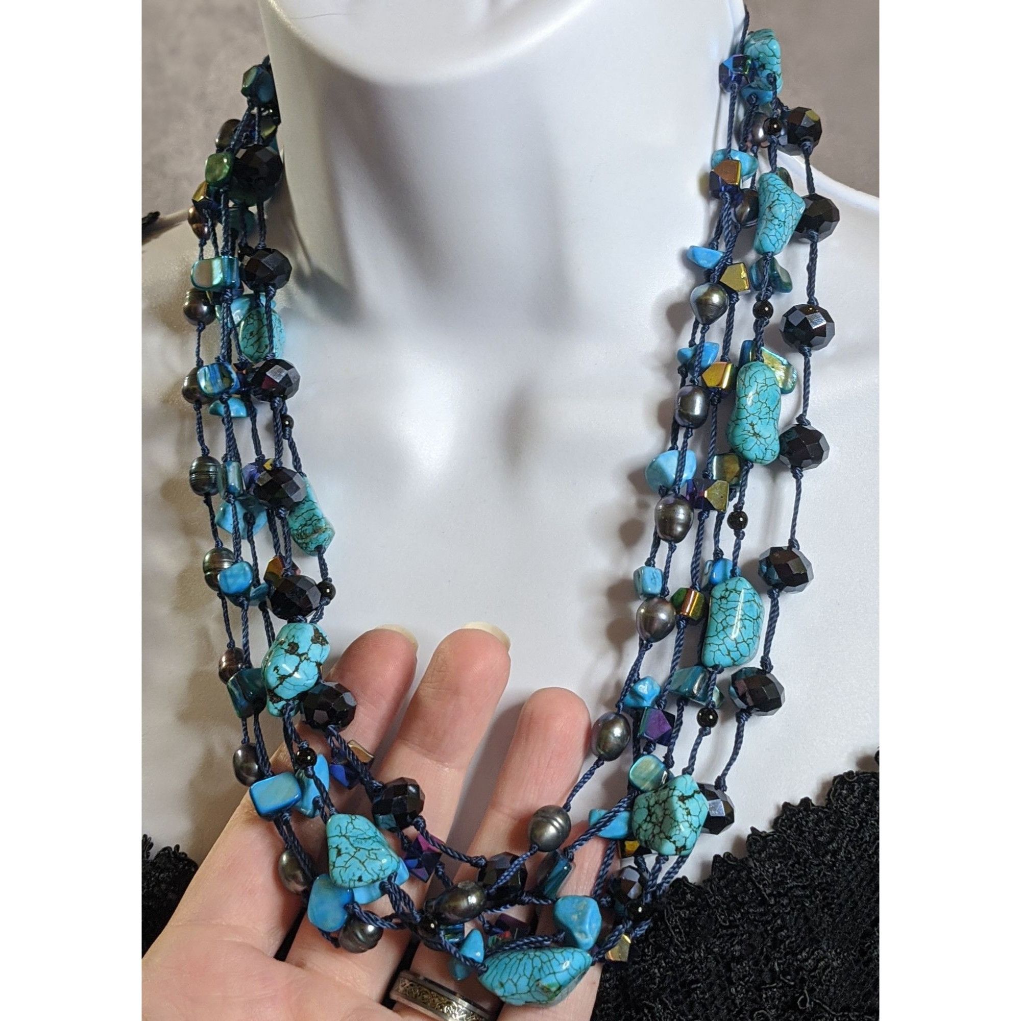 Other Bohemian Turquoise Pearl And Glass Multi-Strand Necklace Size ONE SIZE - 6 Thumbnail