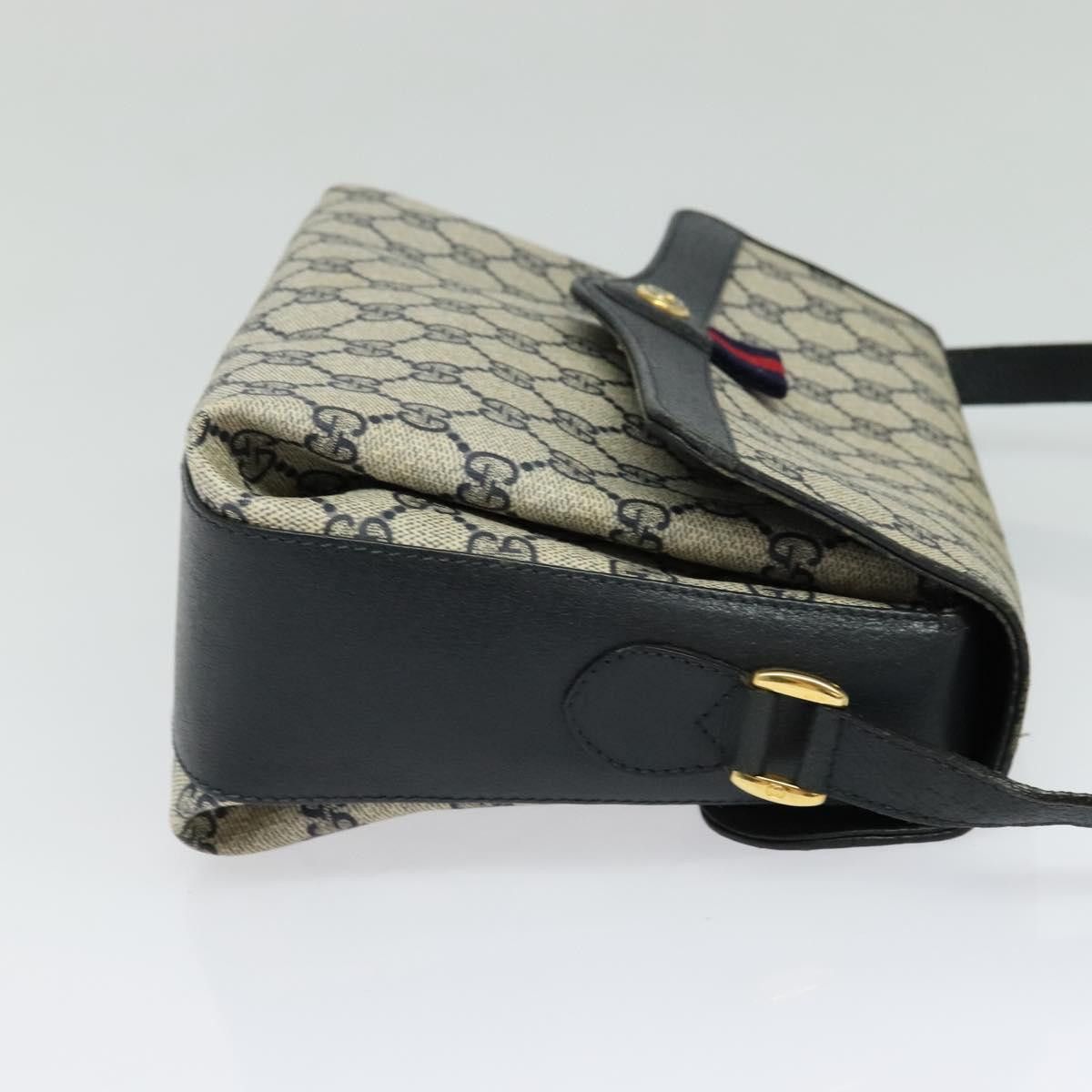 Gucci GUCCI GG Supreme Sherry Line Shoulder Bag Pvc Navy Gold 904 Size ONE SIZE - 5 Thumbnail