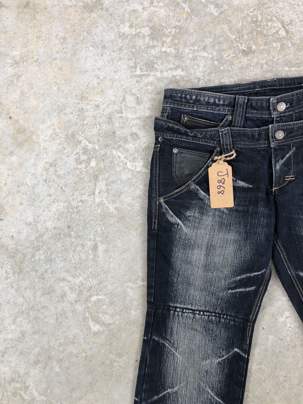 PPFM PPFM Double Waist Distressed Jeans Size US 31 - 4 Thumbnail