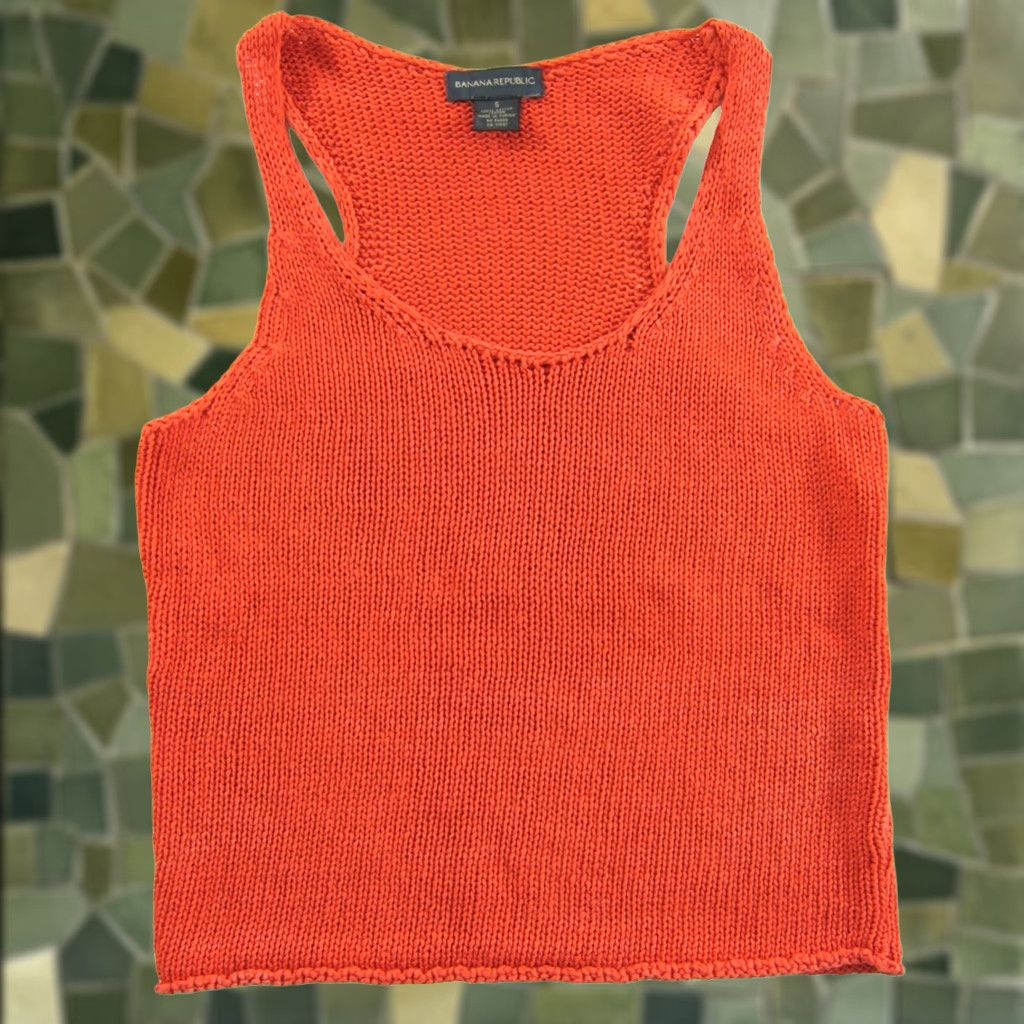 Banana Republic Banana Republic Tank Top Women Size S Knit 100% Cotton Orange Size S / US 4 / IT 40 - 1 Thumbnail