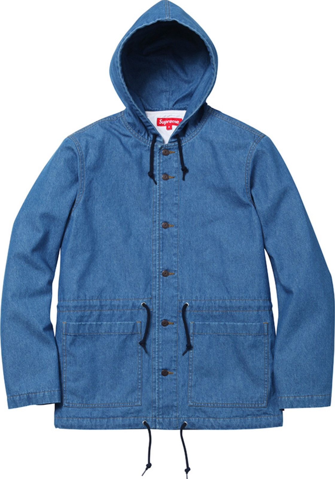 Supreme 2014SS Supreme Hooded Denim Jean Parka Jacket Blue Vintage 