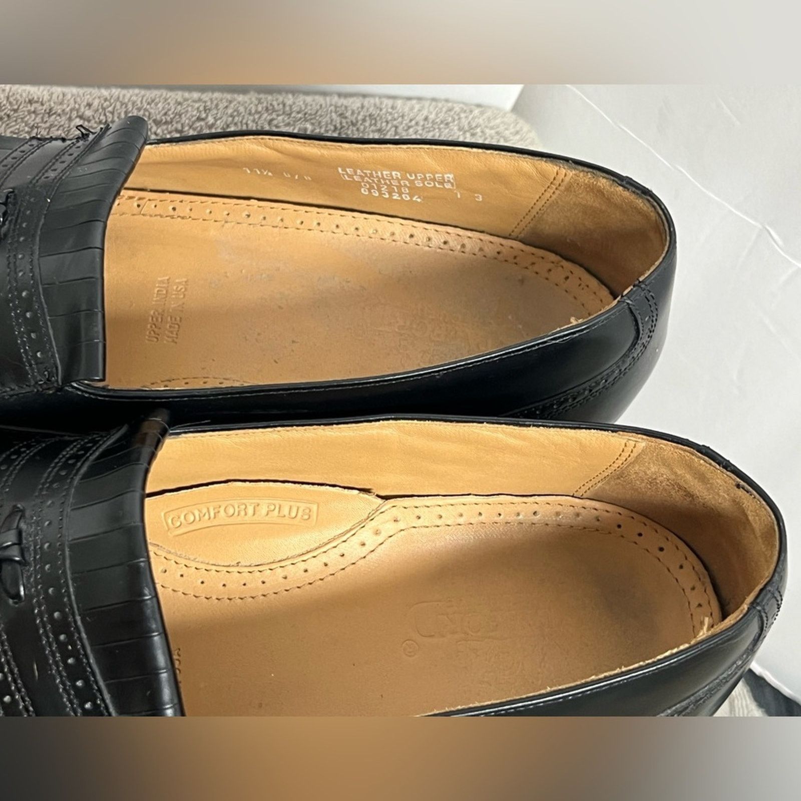 Stafford STAFFORD EXECUTIVE Comfort Plus Black Leather Wingtip Shoes Size US 11.5 / EU 44-45 - 6 Thumbnail