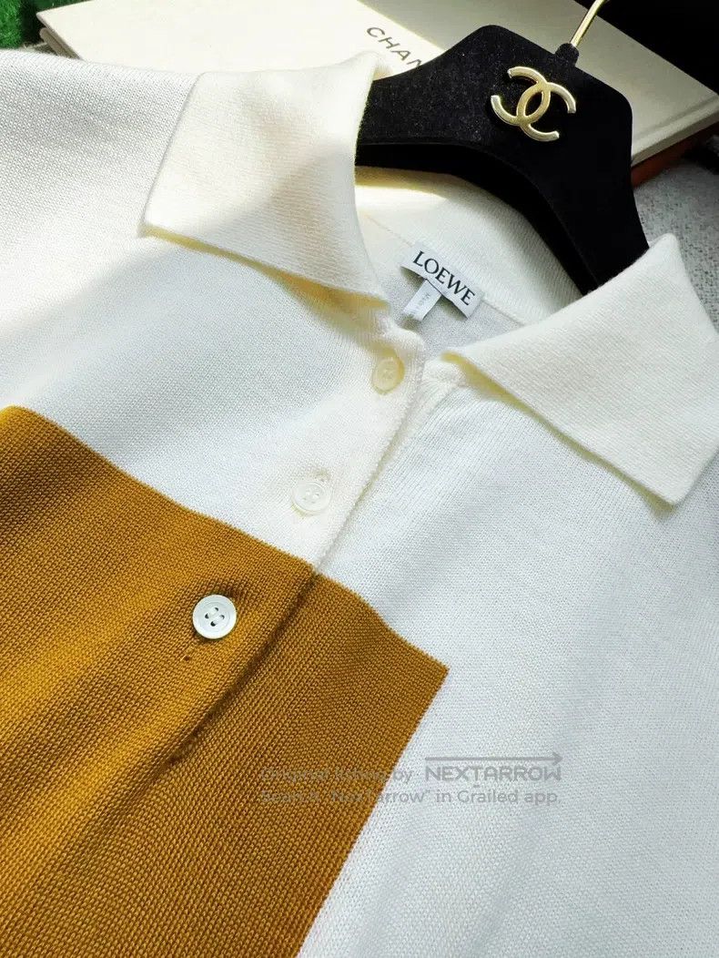 Loewe Loewe Color-Blocked Polo Shirt in Khaki and Burgundy Size US S / EU 44-46 / 1 - 5 Thumbnail