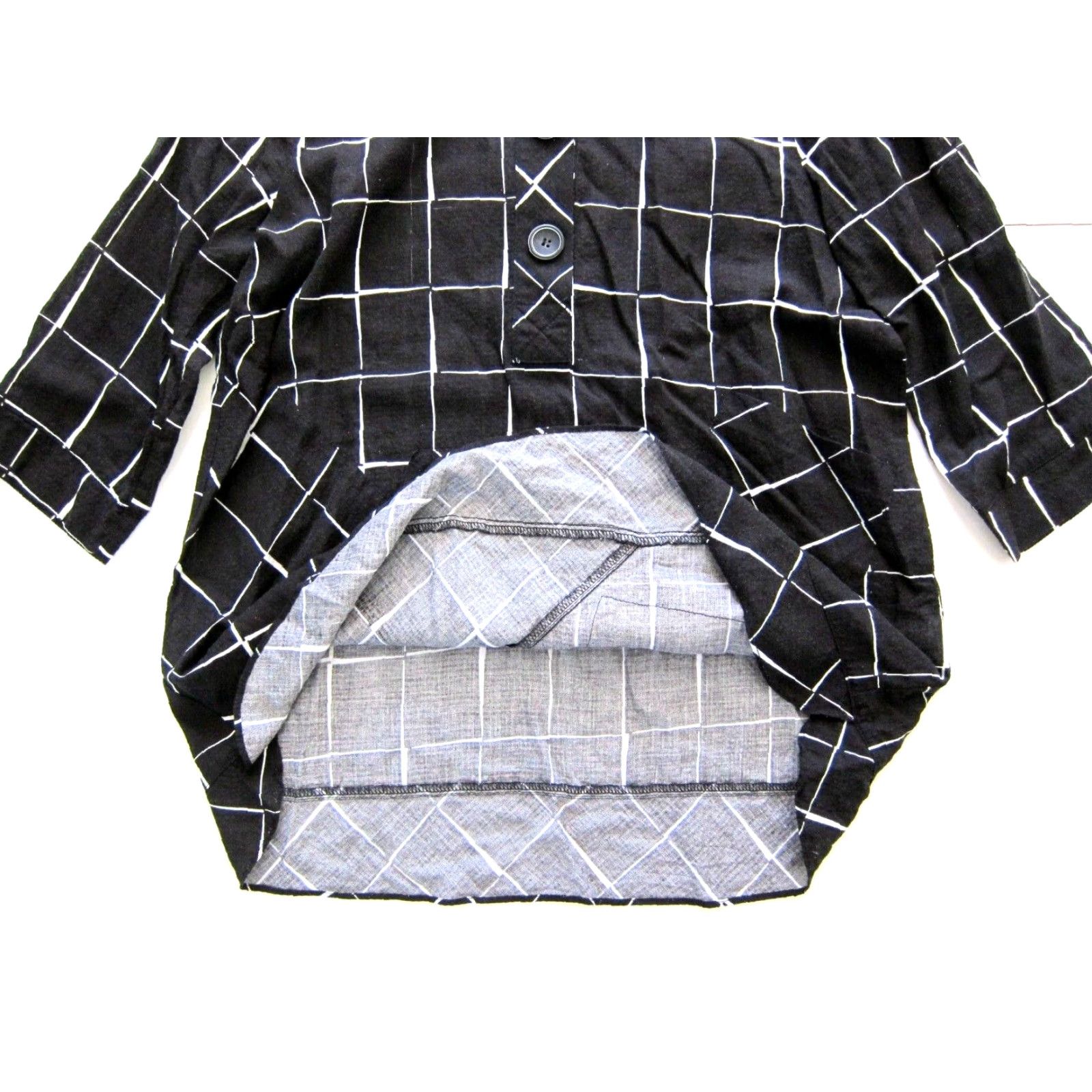Vintage Terra SJ Apparel Blouse 3/4 Sleeve Mock Neck Pocket Plaid Cotton Small Women Size S / US 4 / IT 40 - 8 Thumbnail