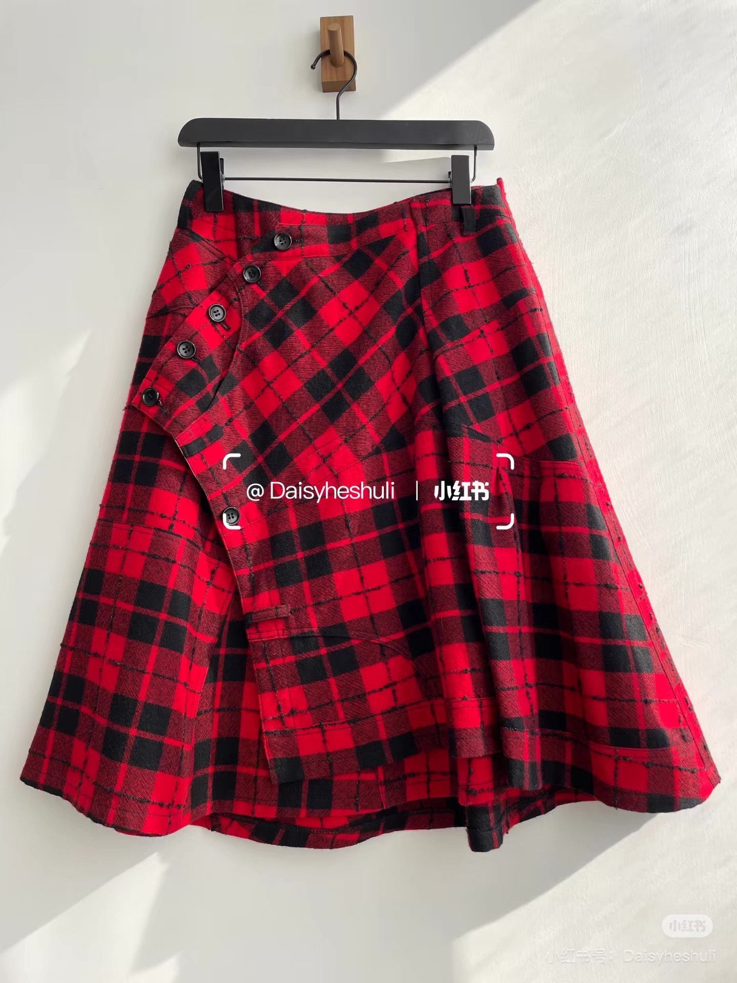 Comme des Garcons Comme des Garçons CDG Tricot Plaid Midi Skirt Ｑ24 Size 38" / US 16 / IT 52 - 1 Thumbnail
