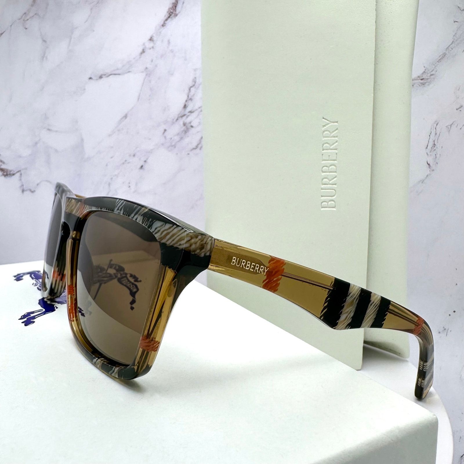 Burberry New Burberry Sunglasses Brown Black Square Classic Check Size ONE SIZE - 17 Thumbnail