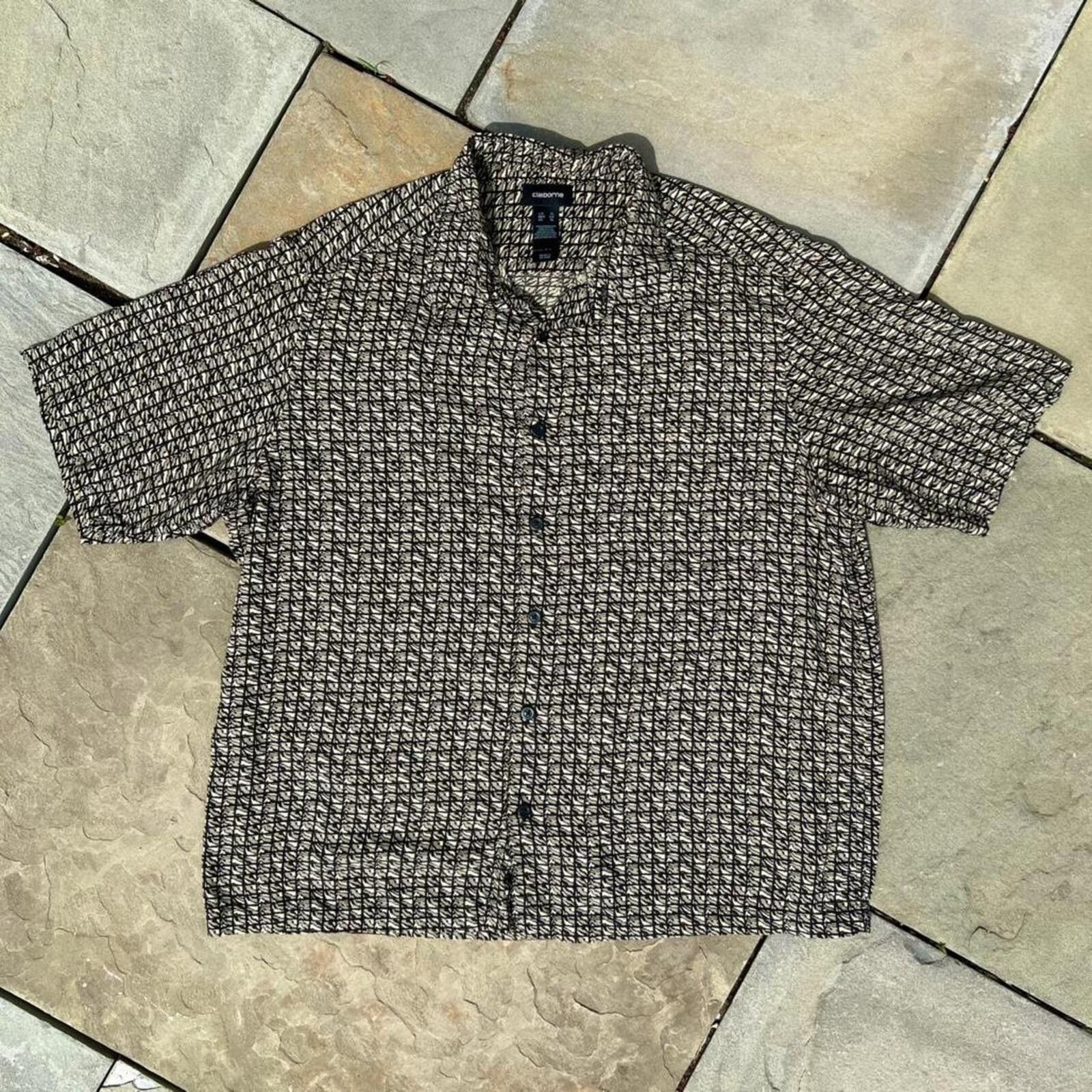 Liz Claiborne Neo-Vintage Y2K Camo Grid Pattern Club Shirt Size US XL / EU 56 / 4 - 1 Thumbnail