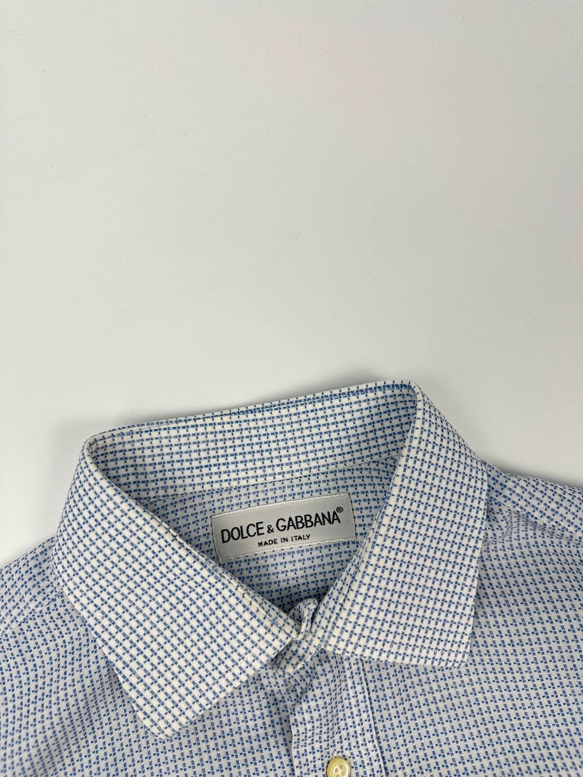 Dolce & Gabbana Dolce & Gabbana 90s Micro Checkered Dress Pocket Shirt Size US L / EU 52-54 / 3 - 3 Thumbnail