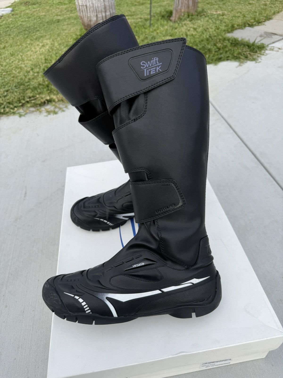 untitlab Untitlab Swift-Trek Faux-Leather Motorcycle Biker Boots Size US 9 / EU 42 - 10 Thumbnail