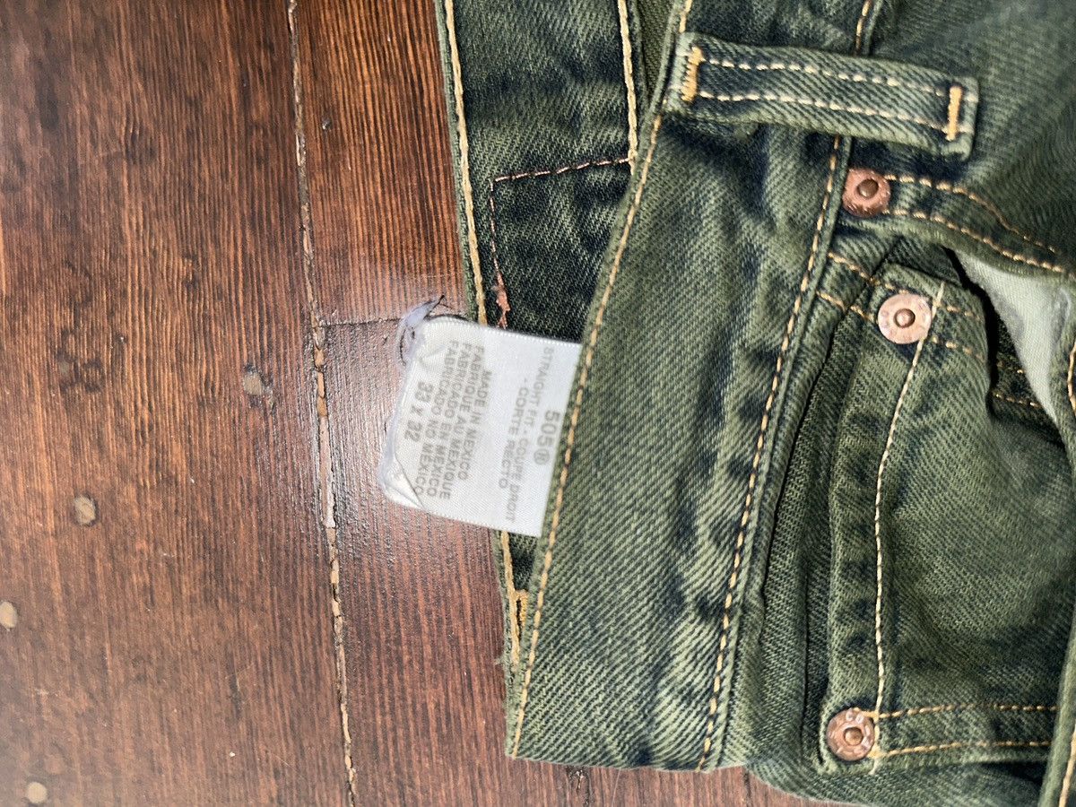Levi's × Vintage Levi’s 505 Regular Fit Green Jeans Size US 32 / EU 48 - 4 Thumbnail