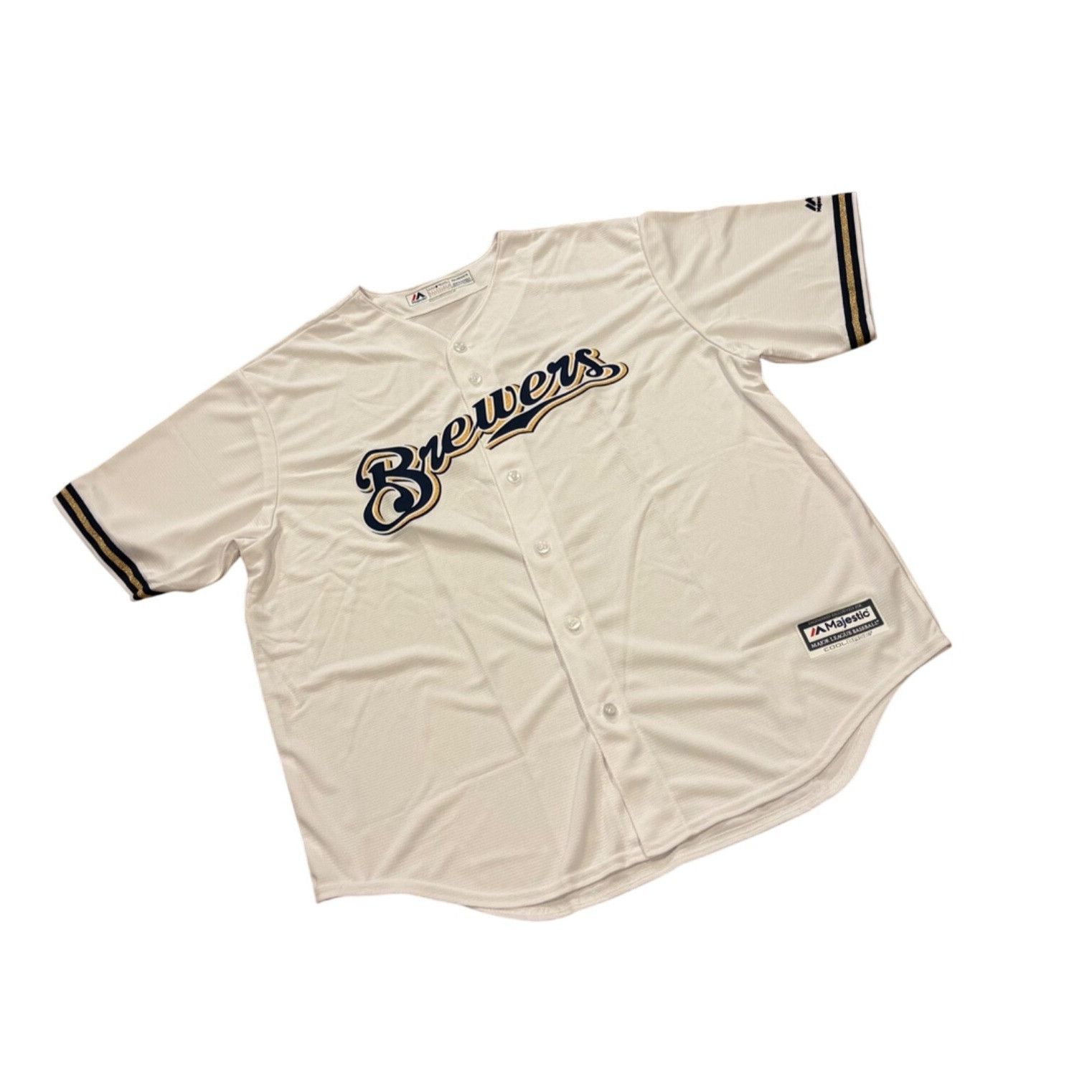 Majestic Majestic Milwaukee Brewers Cool Base MLB Baseball Jersey Whi Size US XXL / EU 58 / 5 - 3 Thumbnail