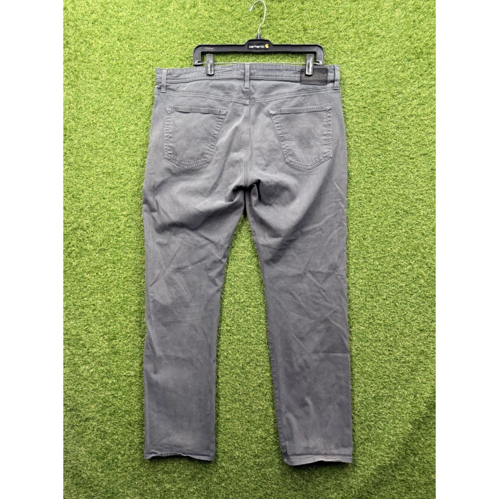 Vintage Adriano Goldschmied The Graduate Tailored Leg Chino Stretch Pants Mens 38x32 Gray Cotton Blend 5-Pocket Regular Straight Classic Size US 38 / EU 54 - 2 Thumbnail